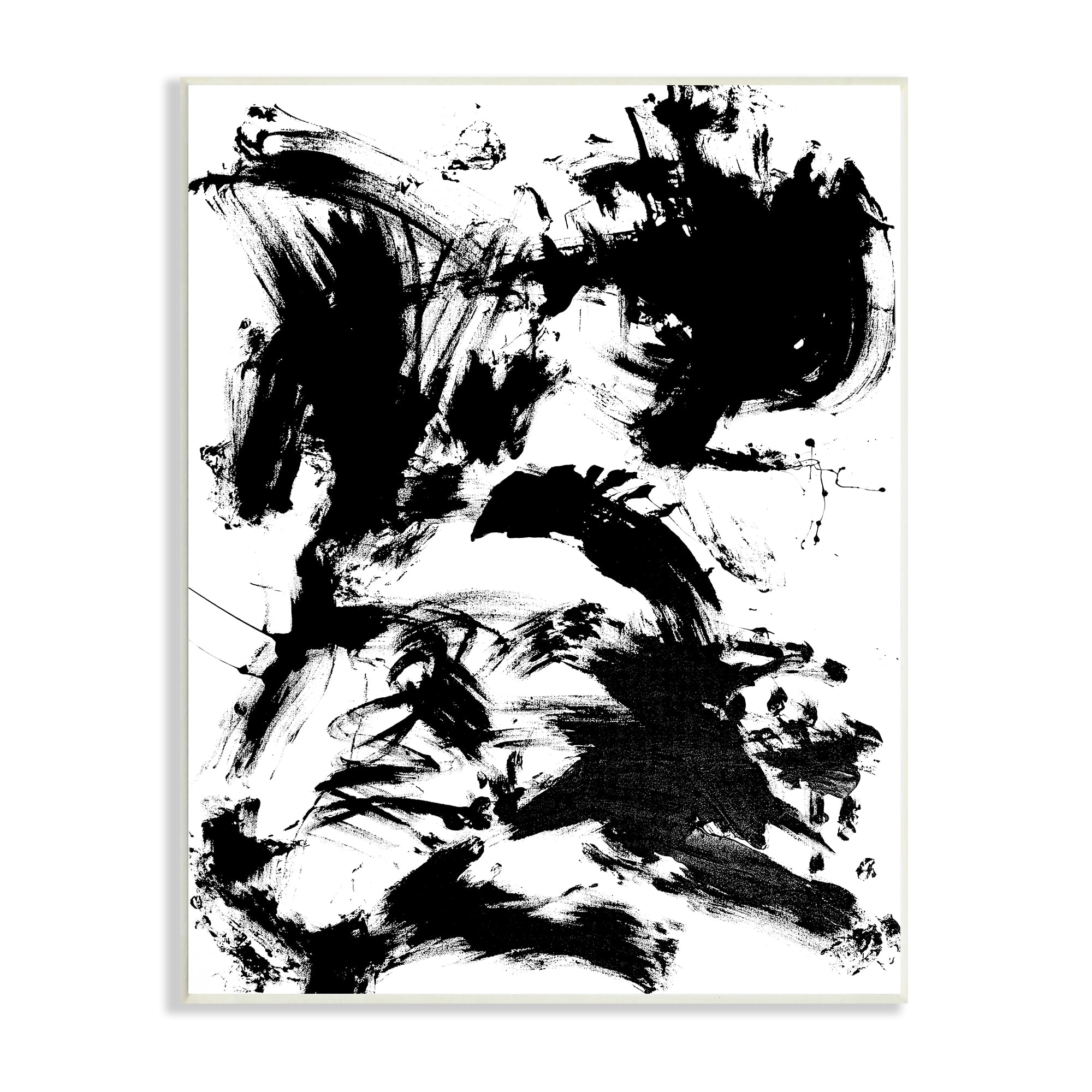 Stupell Indtries Chaotic Black Splattered Paint Abstraction By Movement,13 x 19,Design by Allan Friedlander