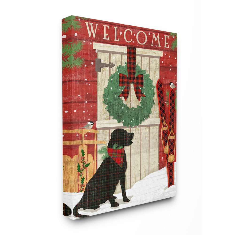 Stupell Indtries Charming Country Holiday Welcome Home Pet Scene Canvas Wall Art Design by Andrea Tachiera, 24" x 30"