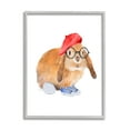 thumbnail image 1 of Stupell Indtries Chic Bunny Rabbit Red Beret Hat Round Glasses,24 x 30,Design by Lanie Loreth, 1 of 7