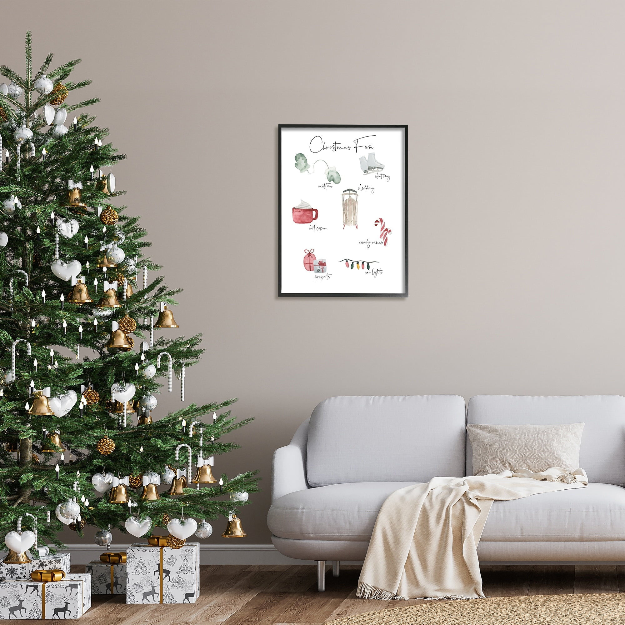 Stupell Indtries Christmas Fun Illtrated Item List Festive Holiday Traditions,24 x 30,Design by Lucille Price