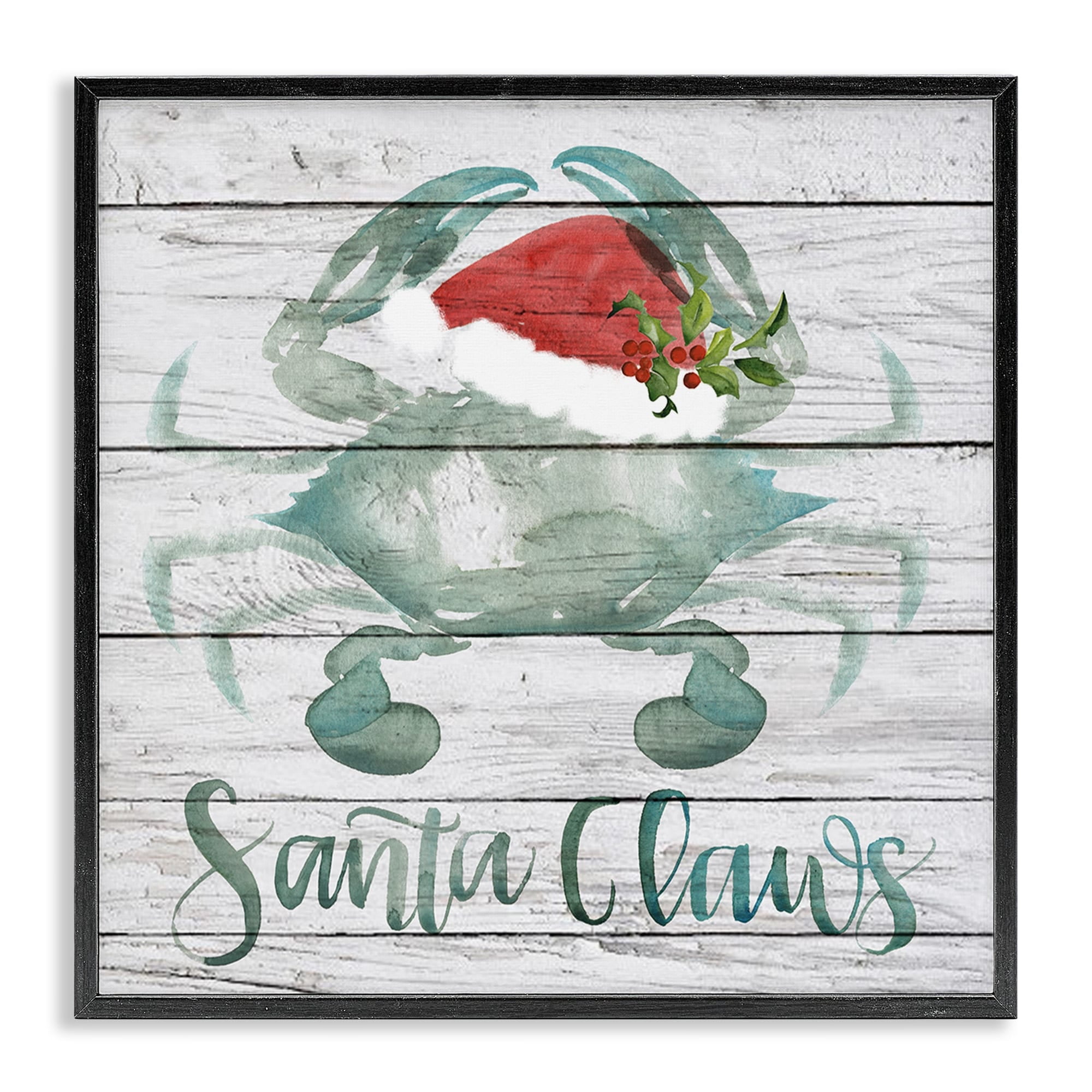 Stupell Indtries Christmas Mermaid Winter Holly Floral Pine Canvas Wall Art, 30 x 30, Design by Jennifer Paxton Parker