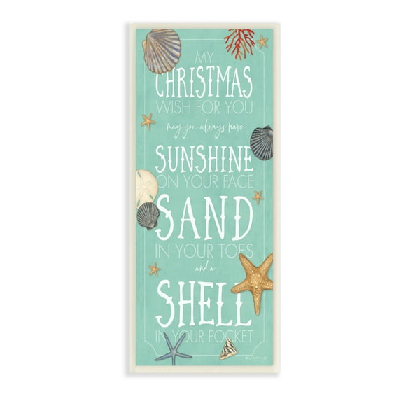 Stupell Indtries Christmas Wish For You Sentiments Nautical Holiday Wood Wall Art, 7 x 17, Design by Stephanie Workman Marrott