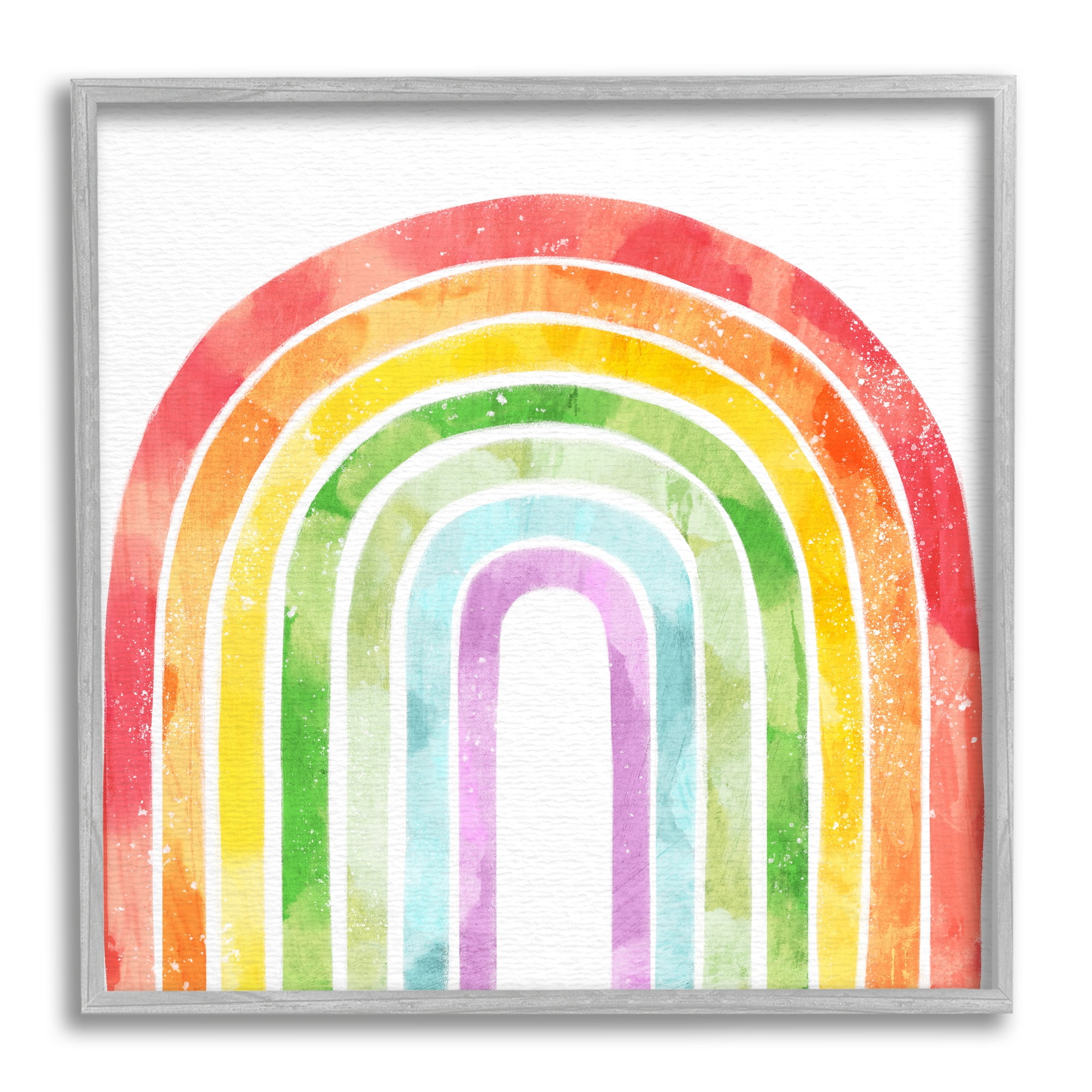 Stupell Indtries Classic Rainbow Sky Distressed Arch Patterns,24 x 24,Design by Ziwei Li
