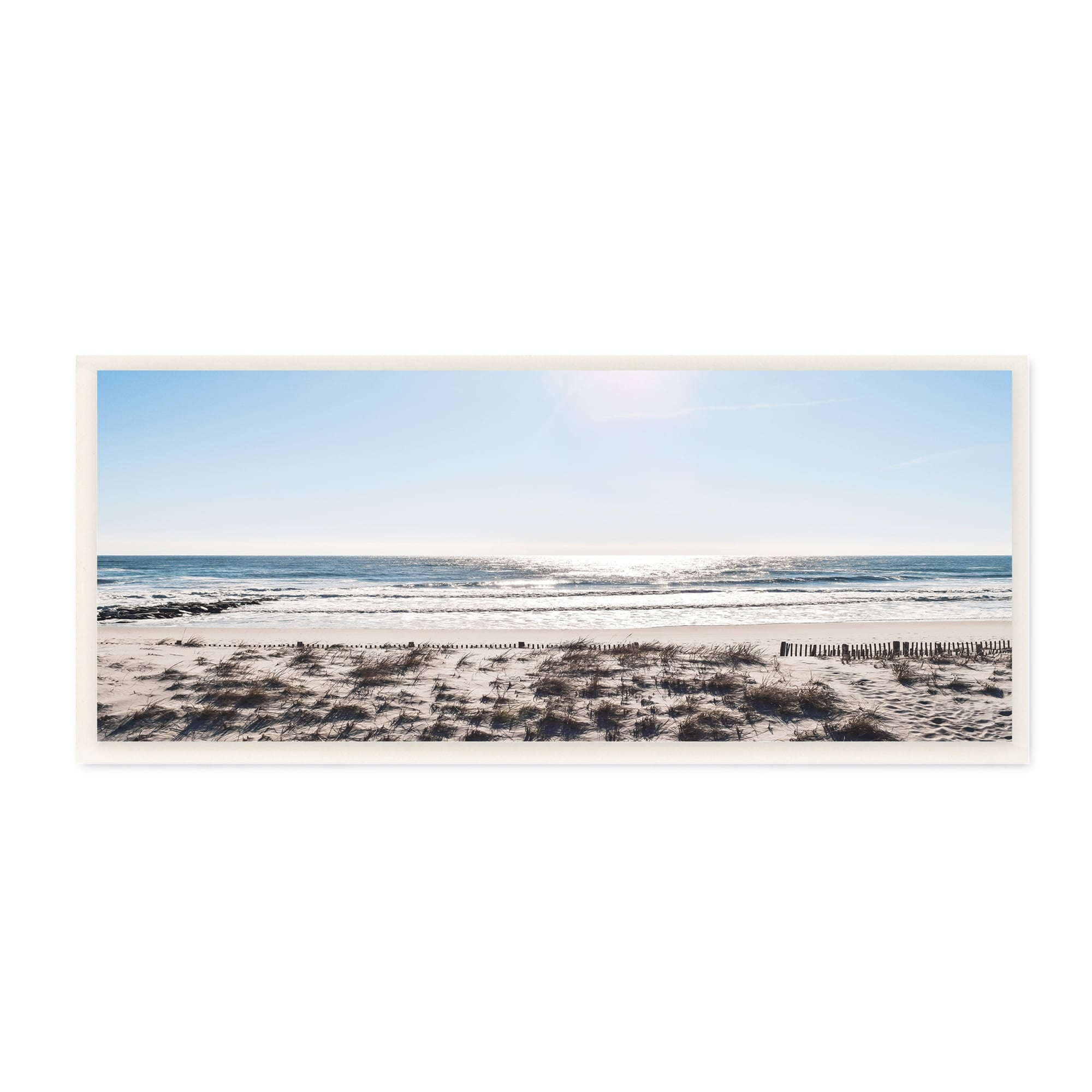 Stupell Indtries Coastal Beach Strip Landscape Nautical Fence Tall Grass,17 x 7,Design by Natalie Carpentieri