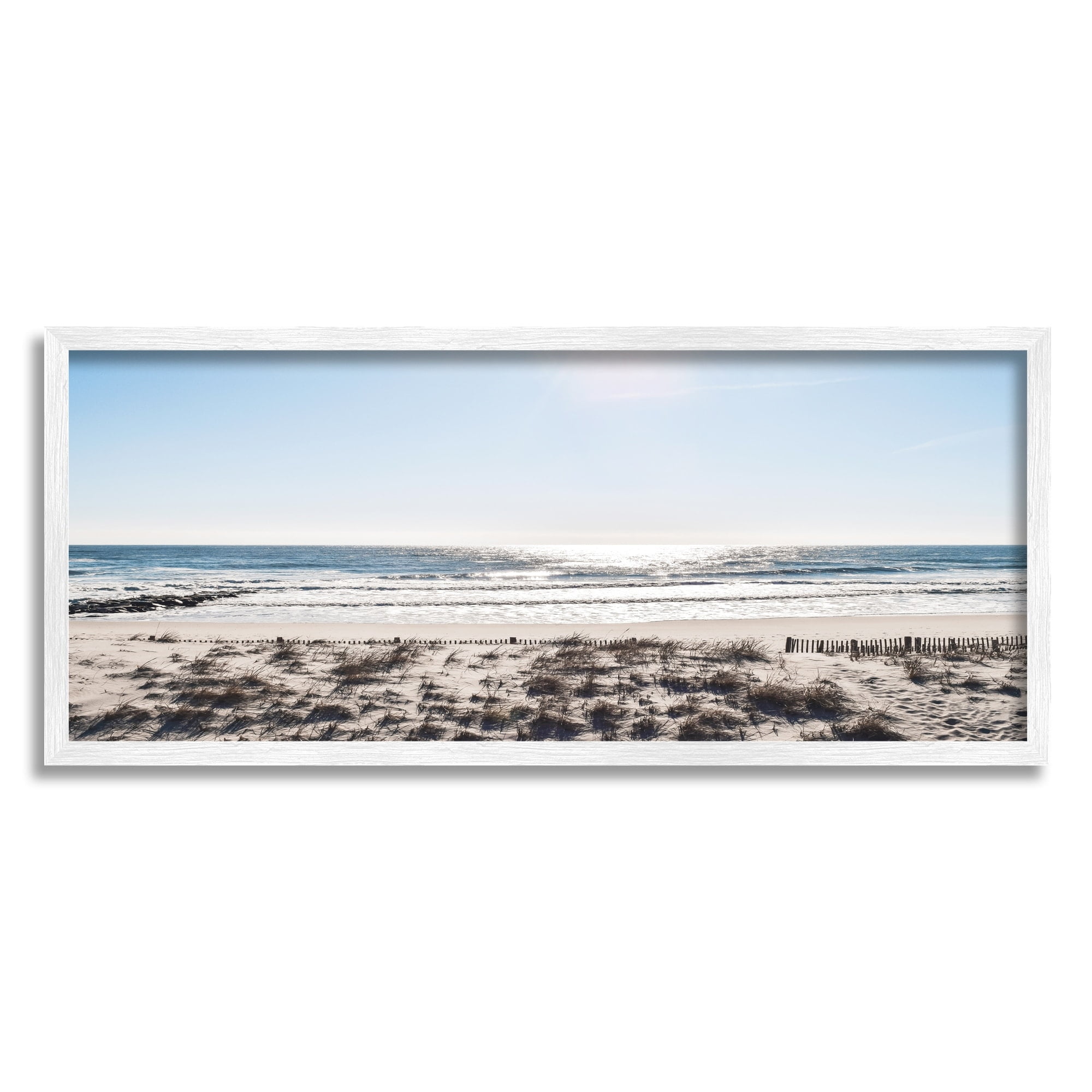 Stupell Indtries Coastal Beach Strip Landscape Nautical Fence Tall Grass,24 x 10,Design by Natalie Carpentieri