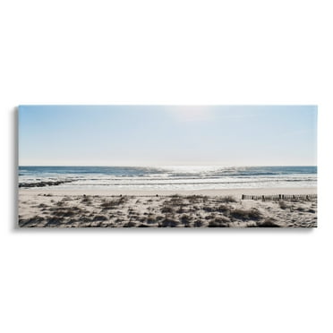 Stupell Indtries Coastal Beach Strip Landscape Nautical Fence Tall Grass,48 x 20,Design by Natalie Carpentieri