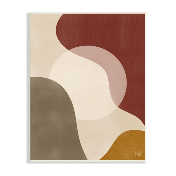 Stupell Indtries Colliding Worlds Abstraction Desert Sun Tones Brown Red,13 x 19,Design by Birch&Ink