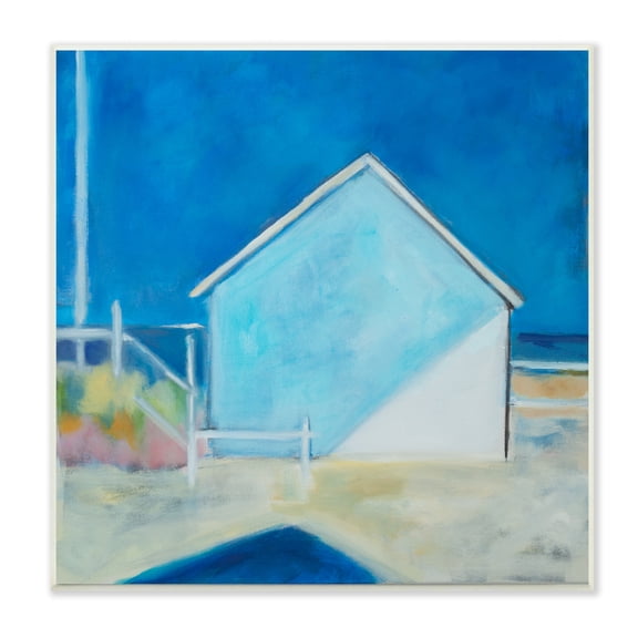 Stupell Indtries Contemporary Beach Hoe Landscape Soft Minimal Blue Waters,12 x 12,Design by Snne Marie