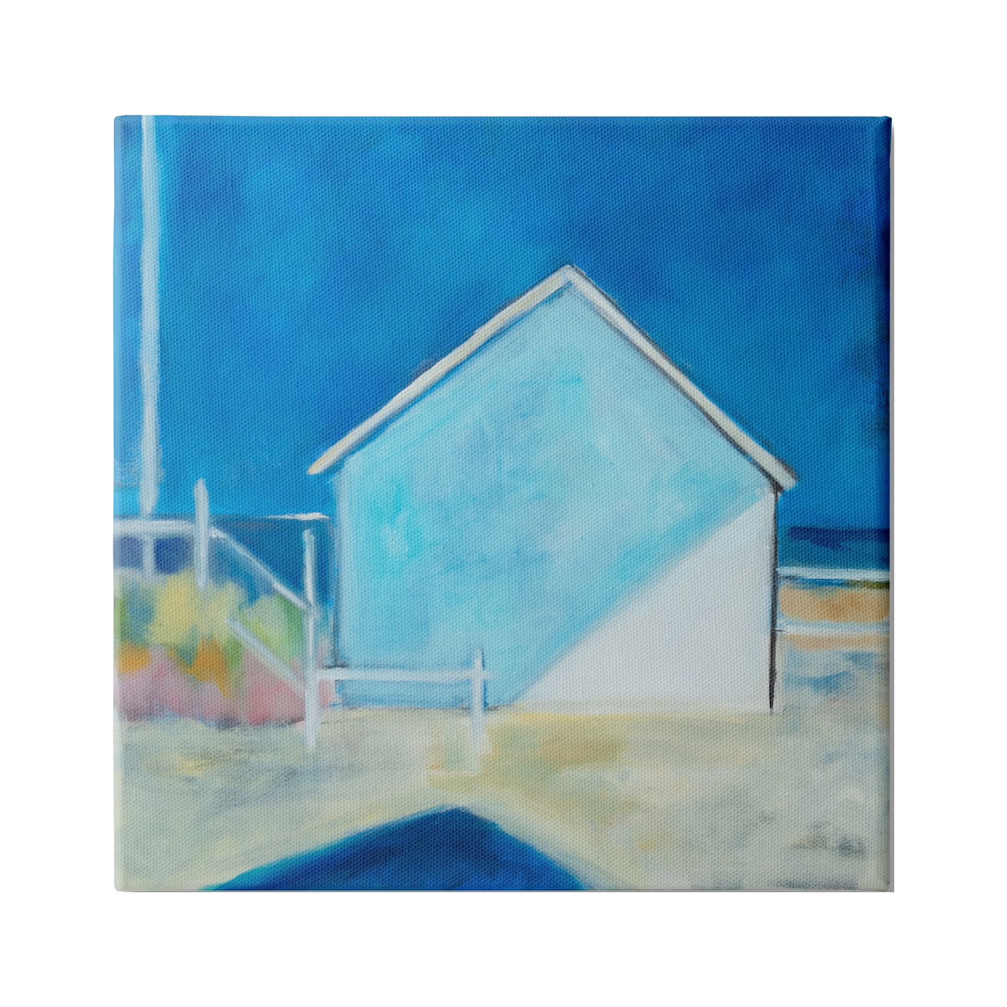 Stupell Indtries Contemporary Beach Hoe Landscape Soft Minimal Blue Waters,24 x 24,Design by Snne Marie