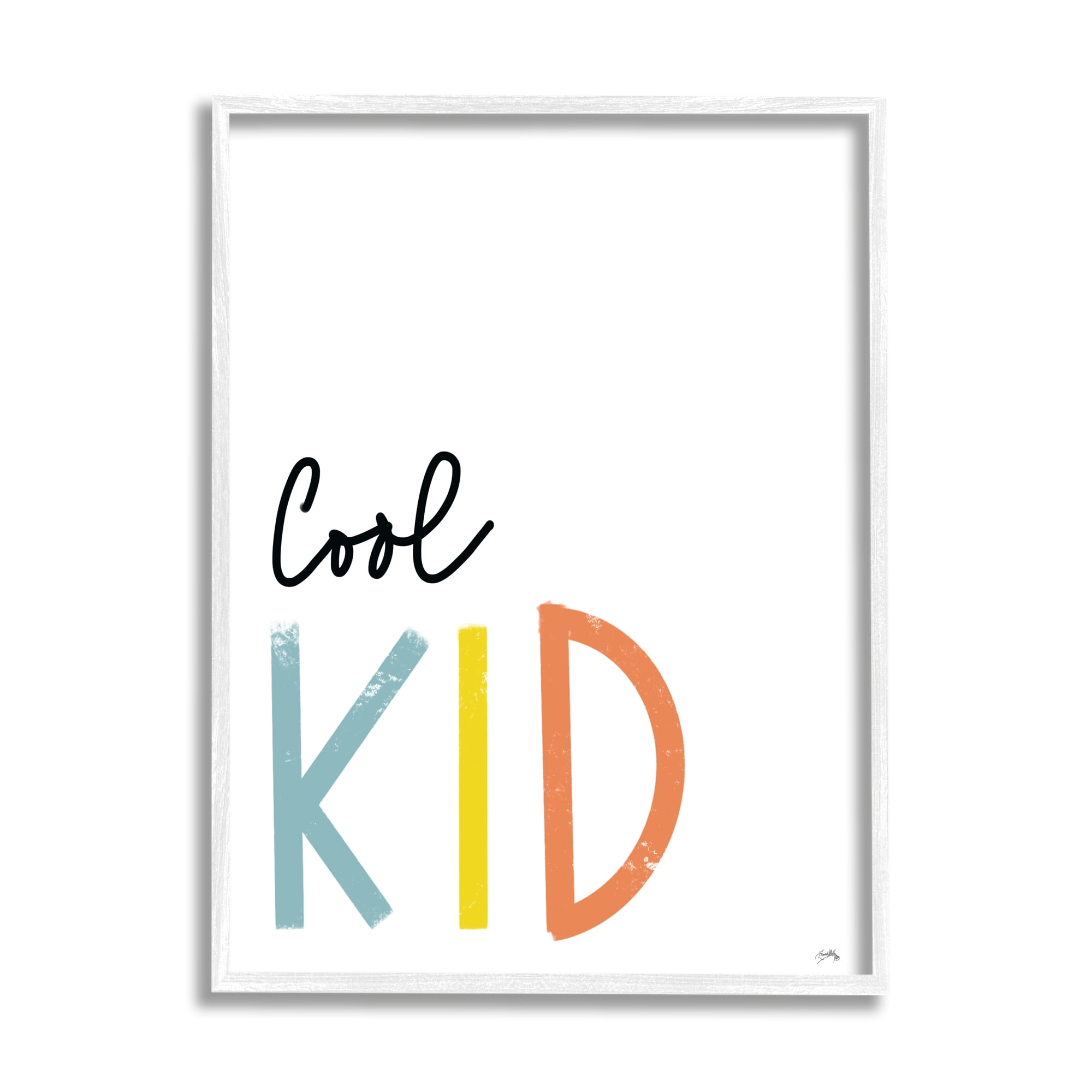 Stupell Indtries Cool Kid Text Minimal Red Yellow Blue Typography,11 x 14,Design by Elizabeth Medley