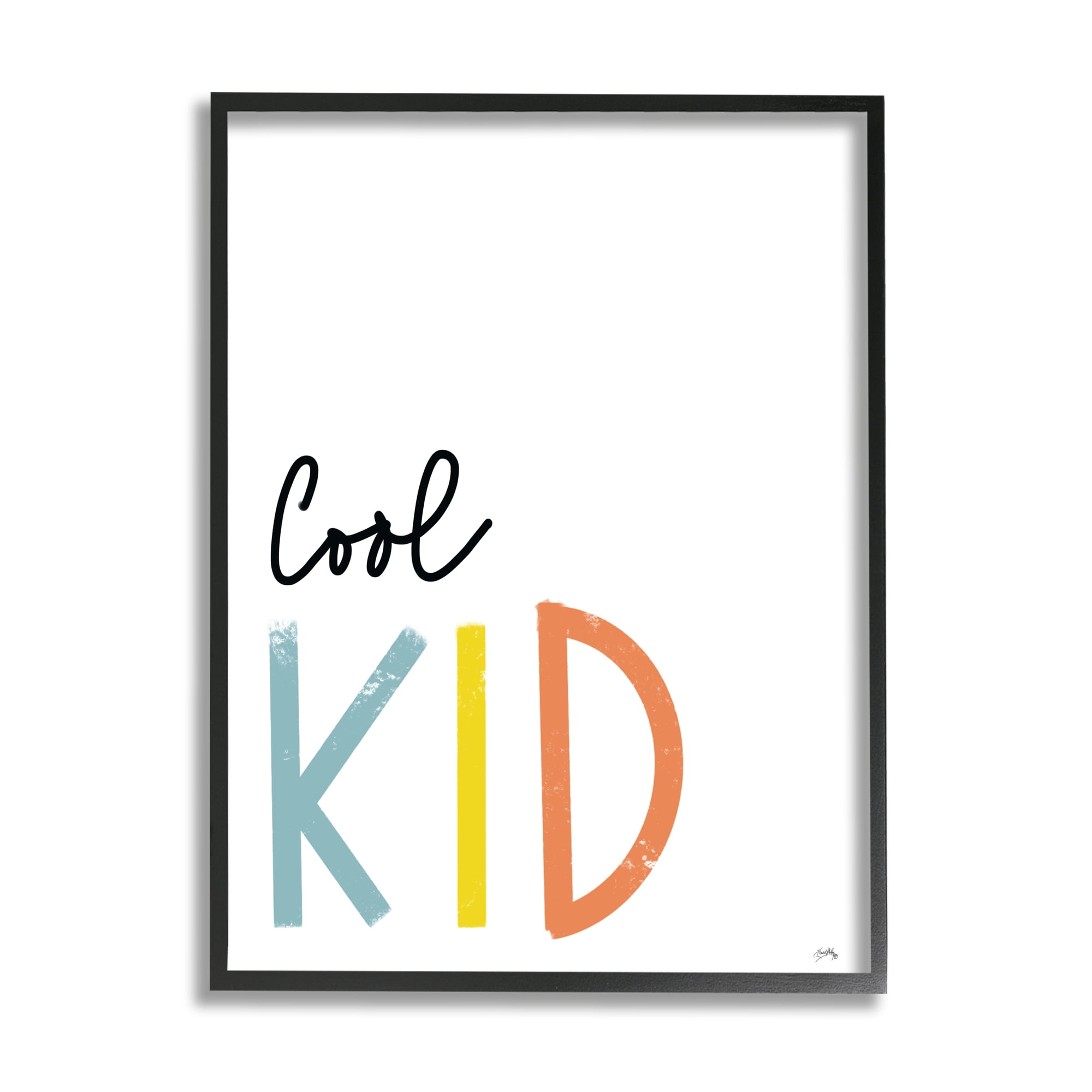 Stupell Indtries Cool Kid Text Minimal Red Yellow Blue Typography,16 x 20,Design by Elizabeth Medley