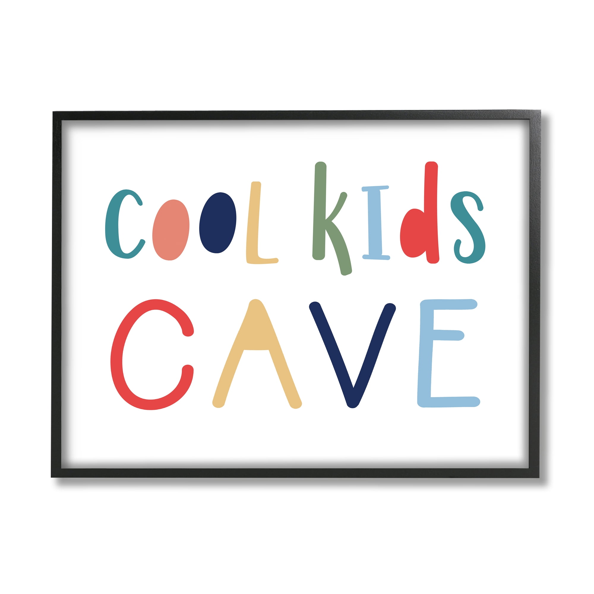 Stupell Indtries Cool Kids Cave Sign Playful Children's Typography,14 x 11,Design by Natalie Carpentieri