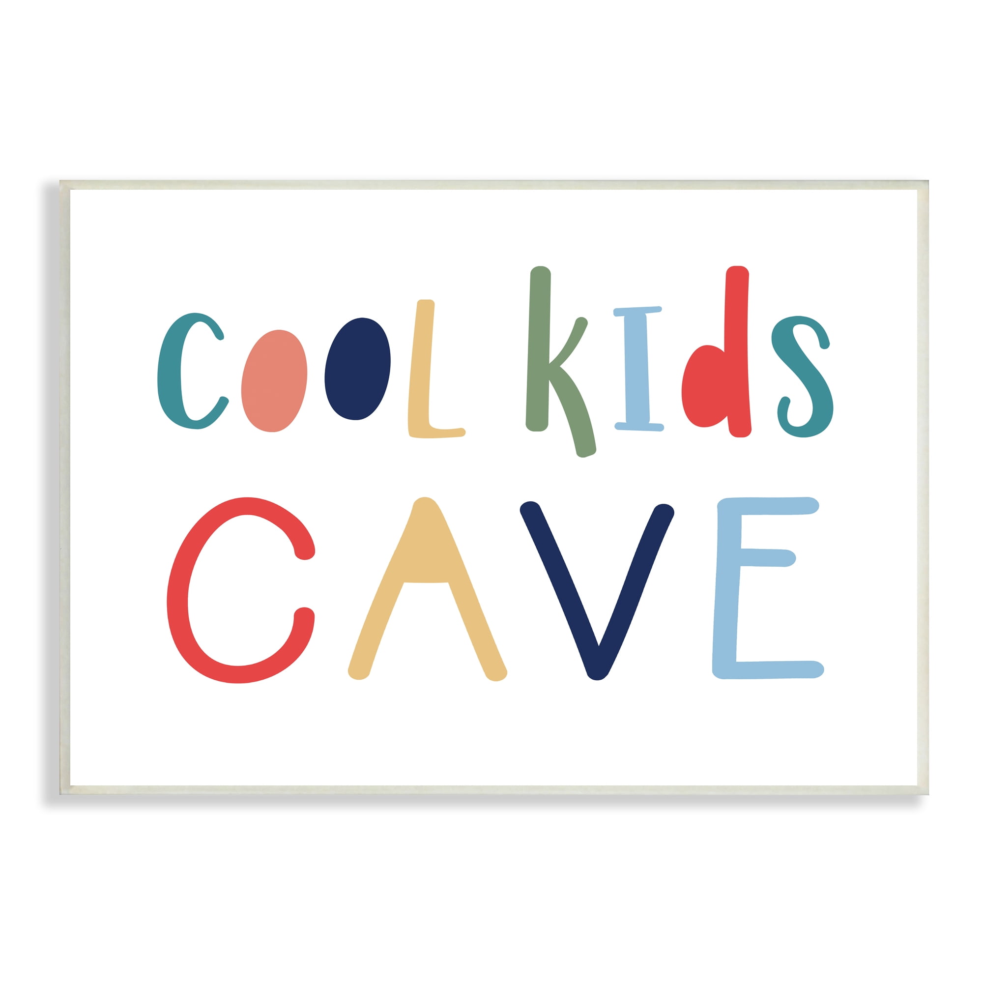 Stupell Indtries Cool Kids Cave Sign Playful Children's Typography,19 x 13,Design by Natalie Carpentieri