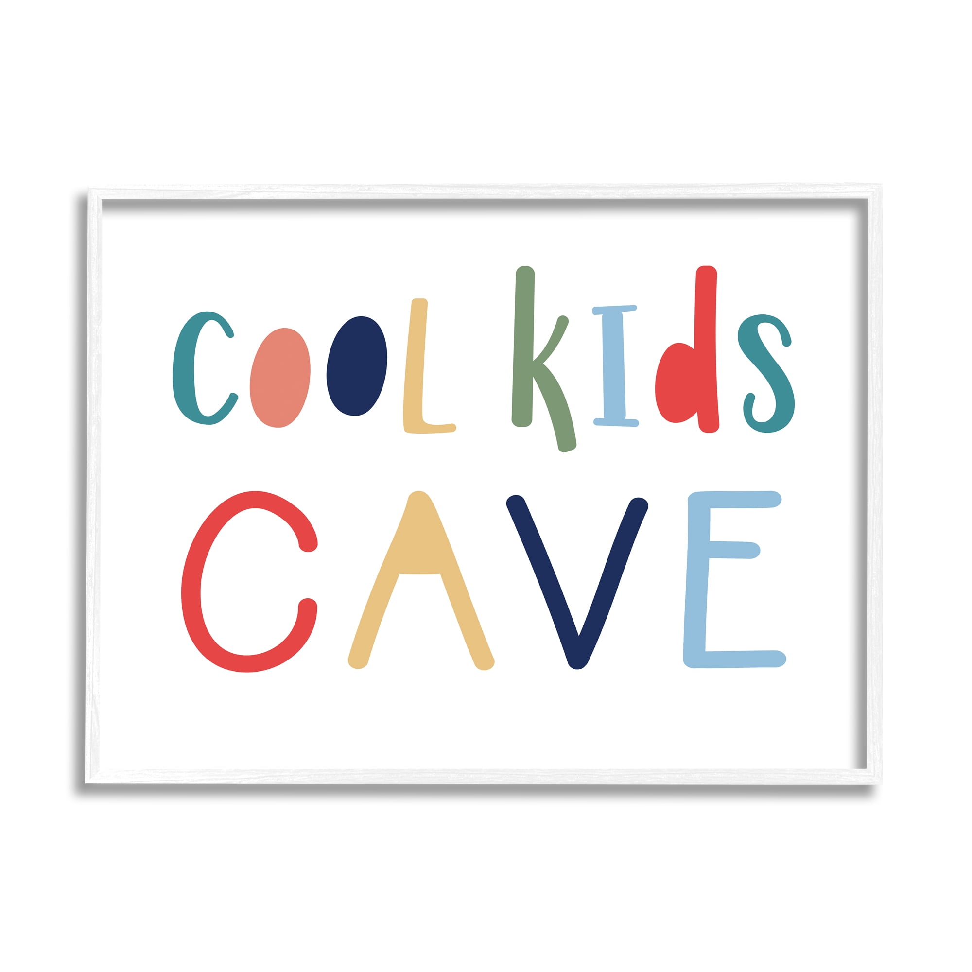 Stupell Indtries Cool Kids Cave Sign Playful Children's Typography,20 x 16,Design by Natalie Carpentieri