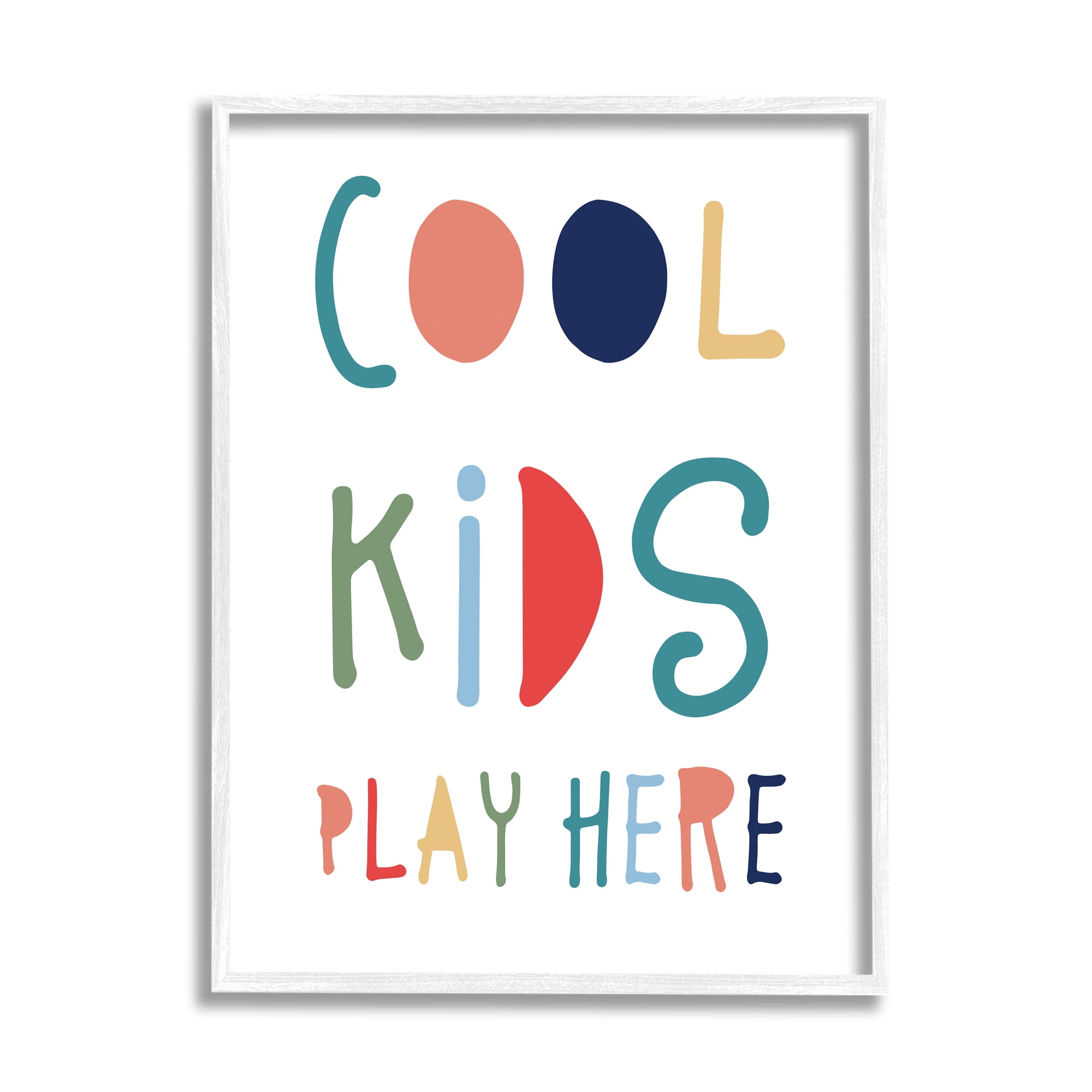 Stupell Indtries Cool Kids Play Here Sign Playful Block Typography,11 x 14,Design by &nbsp;Natalie Carpentieri