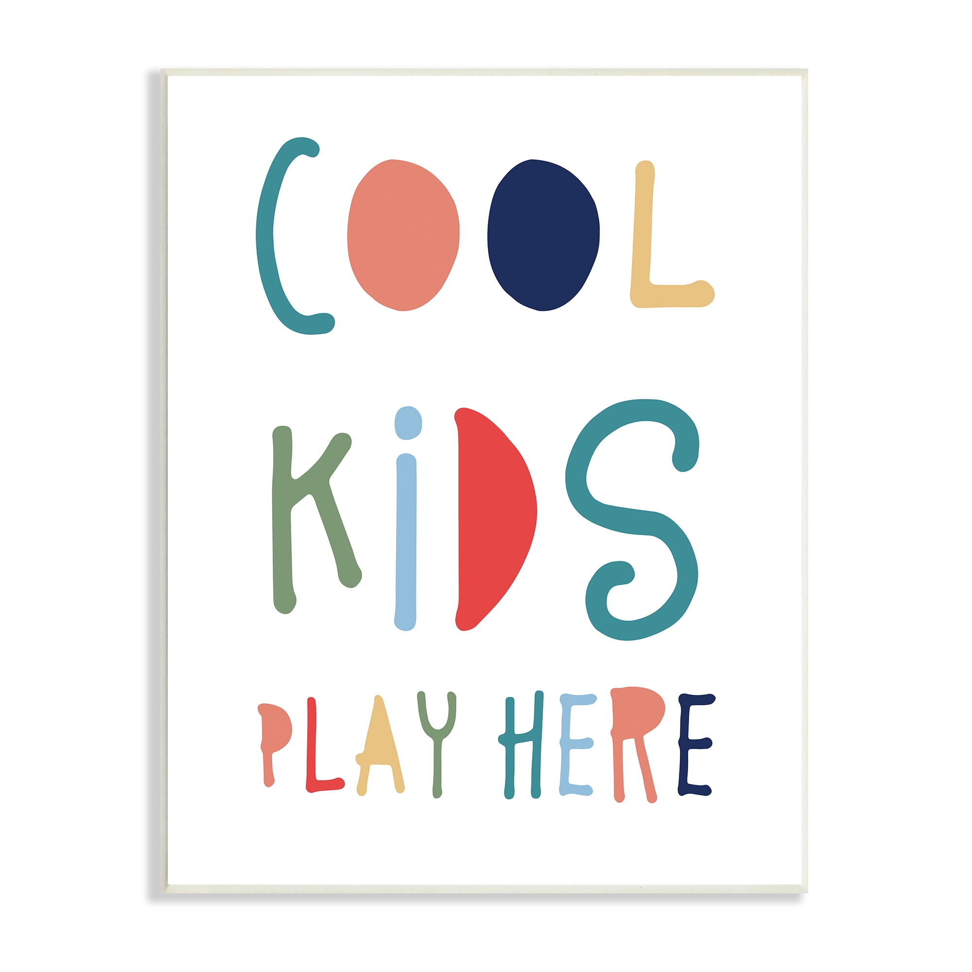 Stupell Indtries Cool Kids Play Here Sign Playful Block Typography,13 x 19,Design by &nbsp;Natalie Carpentieri