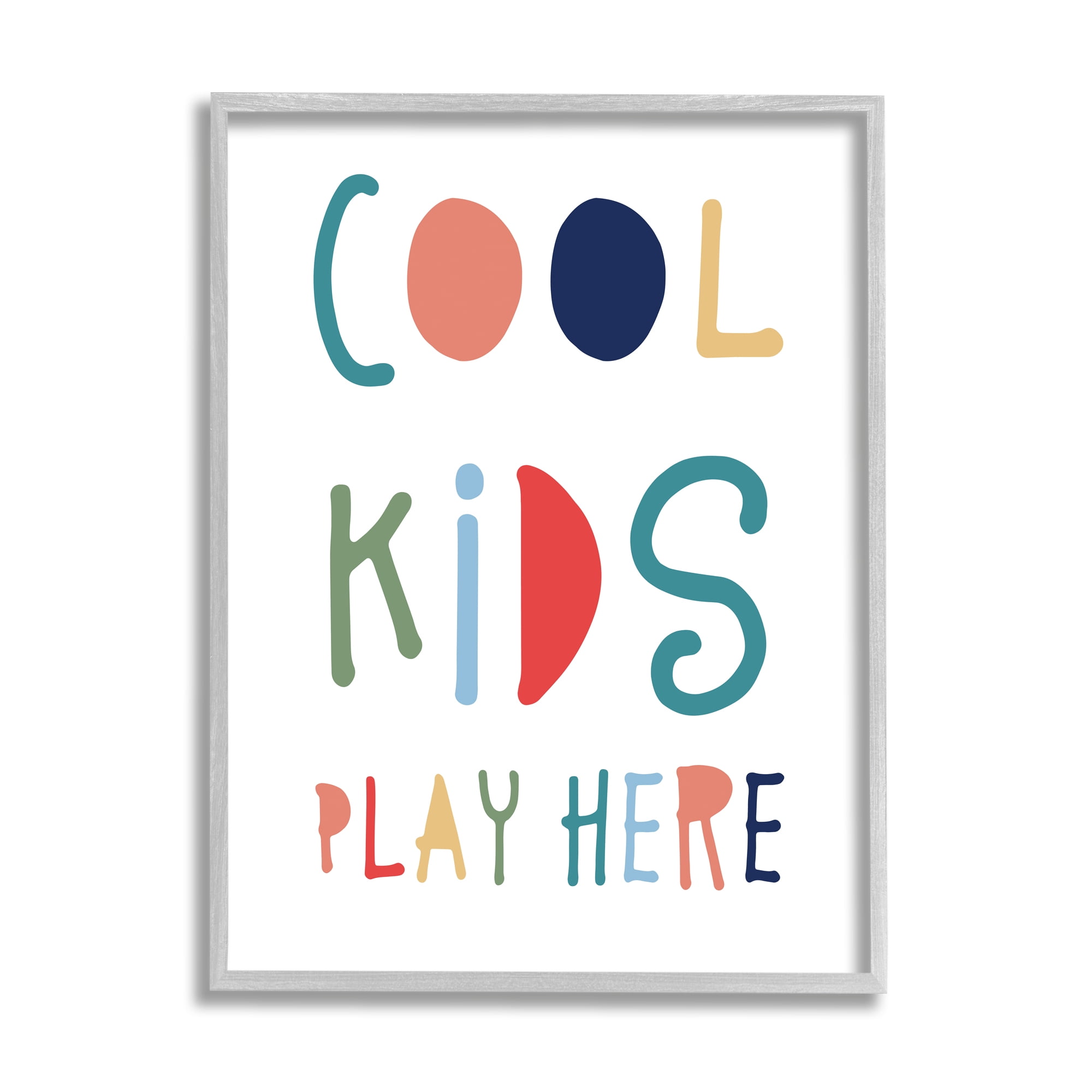 Stupell Indtries Cool Kids Play Here Sign Playful Block Typography,16 x 20,Design by &nbsp;Natalie Carpentieri