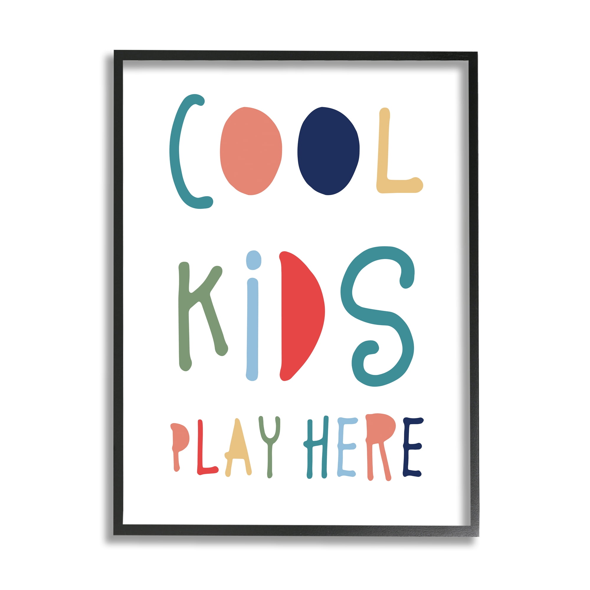 Stupell Indtries Cool Kids Play Here Sign Playful Block Typography,16 x 20,Design by &nbsp;Natalie Carpentieri