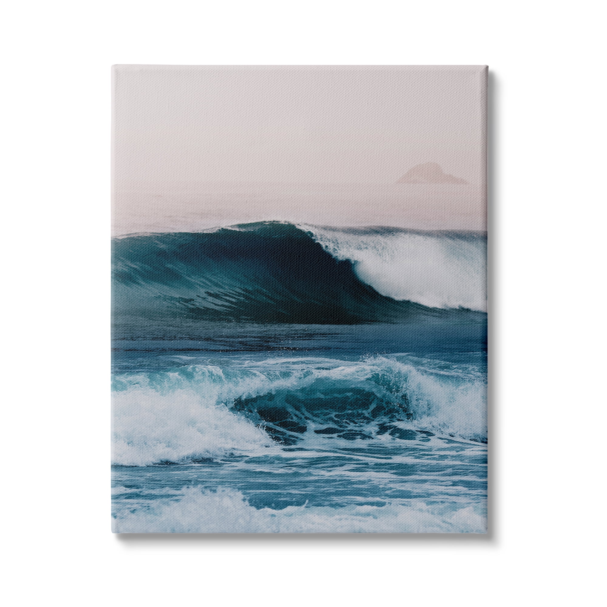 Stupell Indtries Crashing Surf Waves Ocean Beach Scene Distant Cliffs,30 x 40,Design by Ian Winstanley