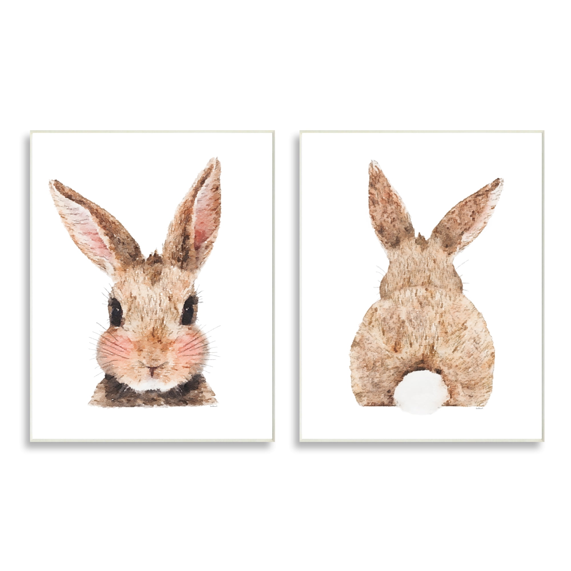 Stupell Indtries Cute Bunny with Cotton Tail Back Blhing Rabbit,10 x 15,Design by Amanda Greenwood