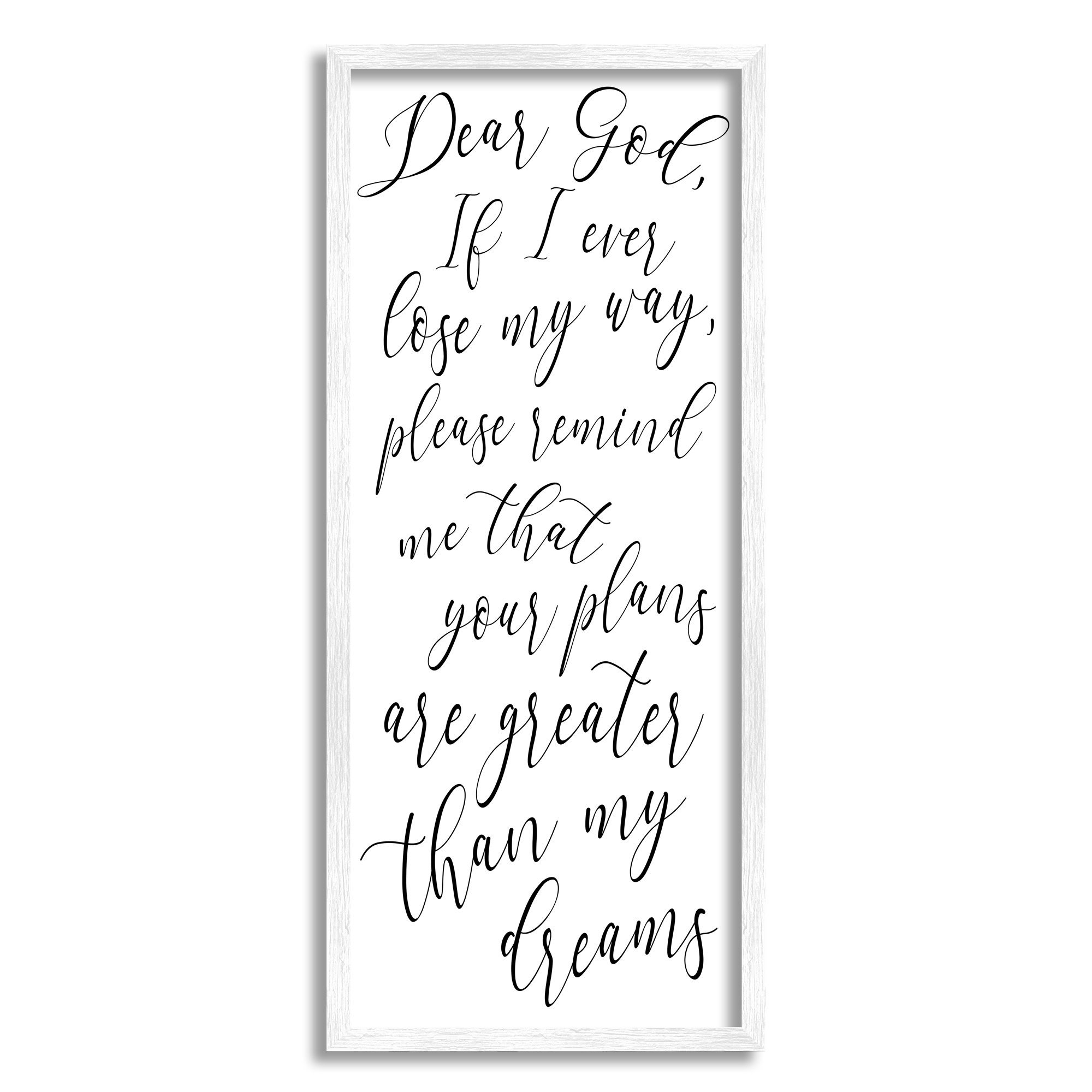 Stupell Indtries Dear God Your Plans Are Greater Motivational Phrase,10 x 24,Design by Anna Quach