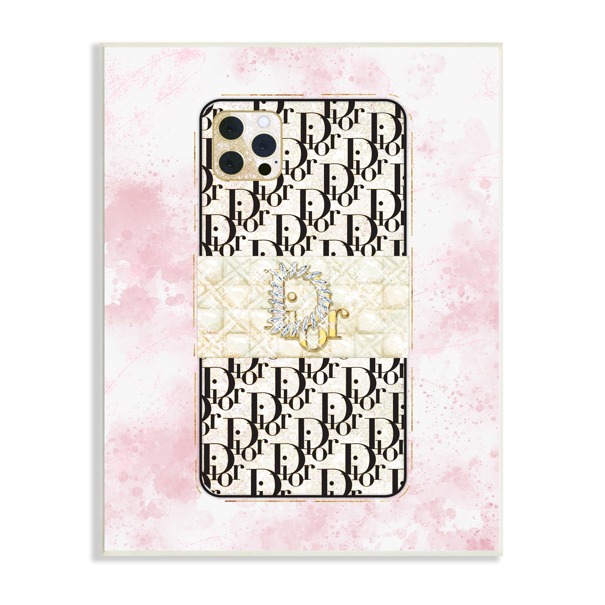 Stupell Indtries Deluxe Glam Cellphone Still Life Pink Splatter Pattern,10 x 15,Design by Ziwei Li