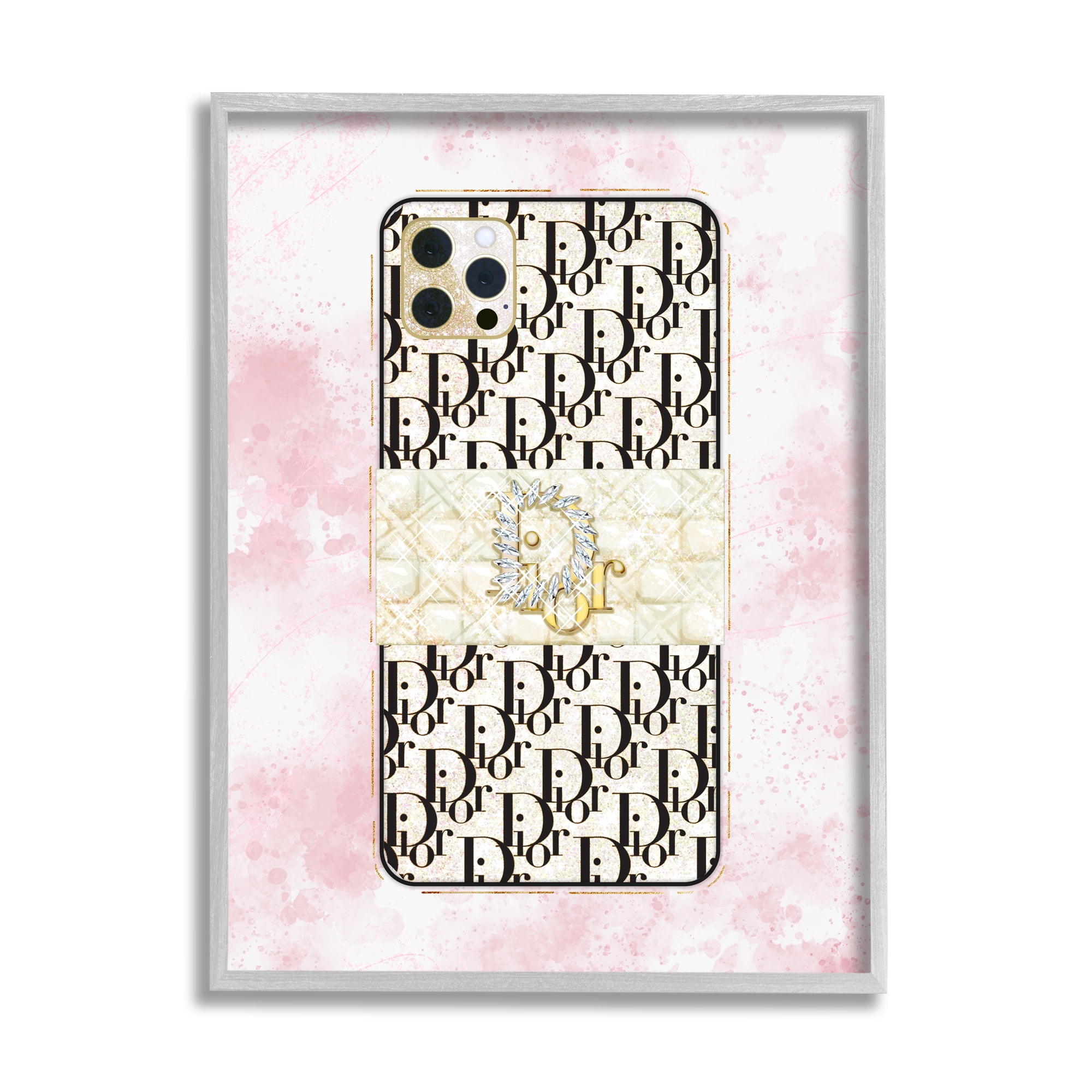 Stupell Indtries Deluxe Glam Cellphone Still Life Pink Splatter Pattern,11 x 14,Design by Ziwei Li