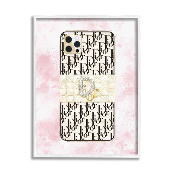 Stupell Indtries Deluxe Glam Cellphone Still Life Pink Splatter Pattern,11 x 14,Design by Ziwei Li