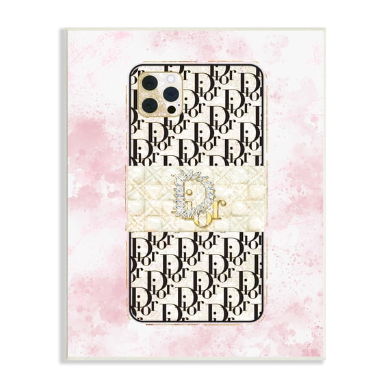 Stupell Indtries Deluxe Glam Cellphone Still Life Pink Splatter Pattern,13 x 19,Design by Ziwei Li