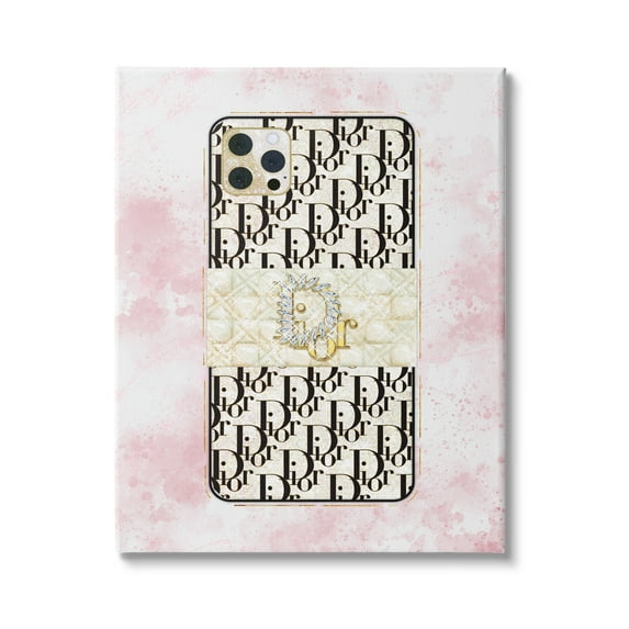 Stupell Indtries Deluxe Glam Cellphone Still Life Pink Splatter Pattern,16 x 20,Design by Ziwei Li