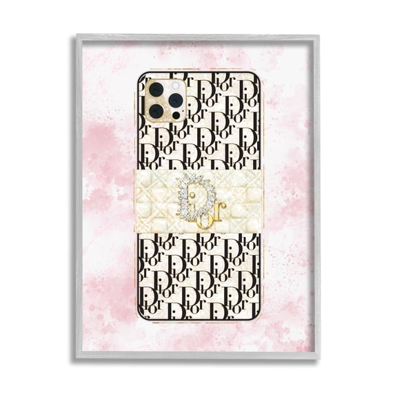 Stupell Indtries Deluxe Glam Cellphone Still Life Pink Splatter Pattern,16 x 20,Design by Ziwei Li