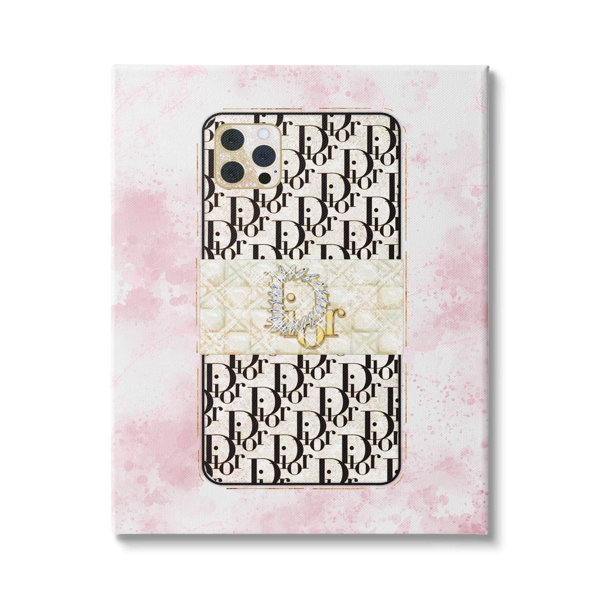 Stupell Indtries Deluxe Glam Cellphone Still Life Pink Splatter Pattern,36 x 48,Design by Ziwei Li