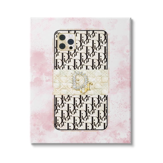 Stupell Indtries Deluxe Glam Cellphone Still Life Pink Splatter Pattern,36 x 48,Design by Ziwei Li