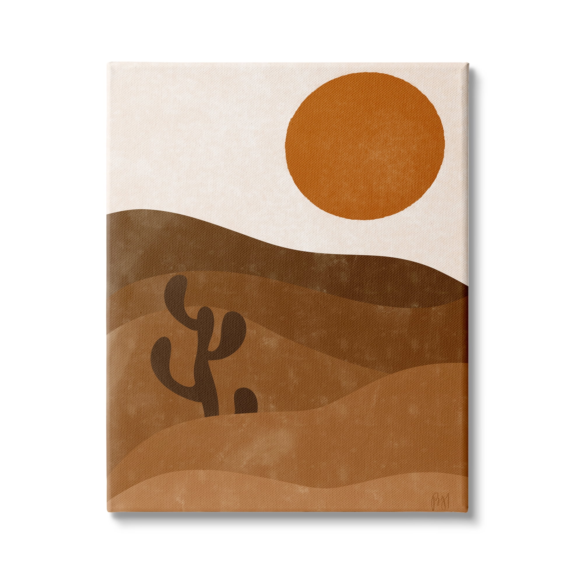 Stupell Indtries Desert Cact Rolling Hills Bold Orange Sun Landscape,36 x 48,Design by Birch&Ink