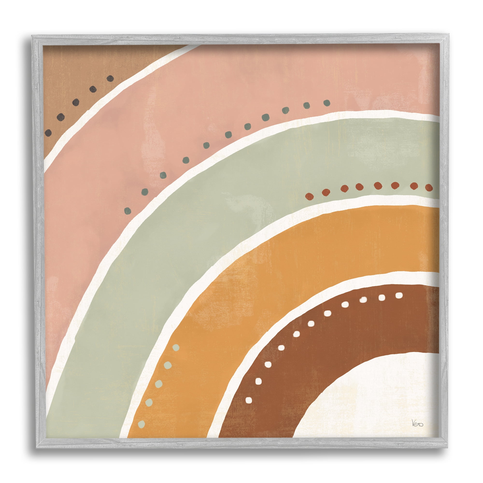 Stupell Indtries Desert Half Rainbow Arches Polka Dot Stripes,24 x 24,Design by Veronique Charron