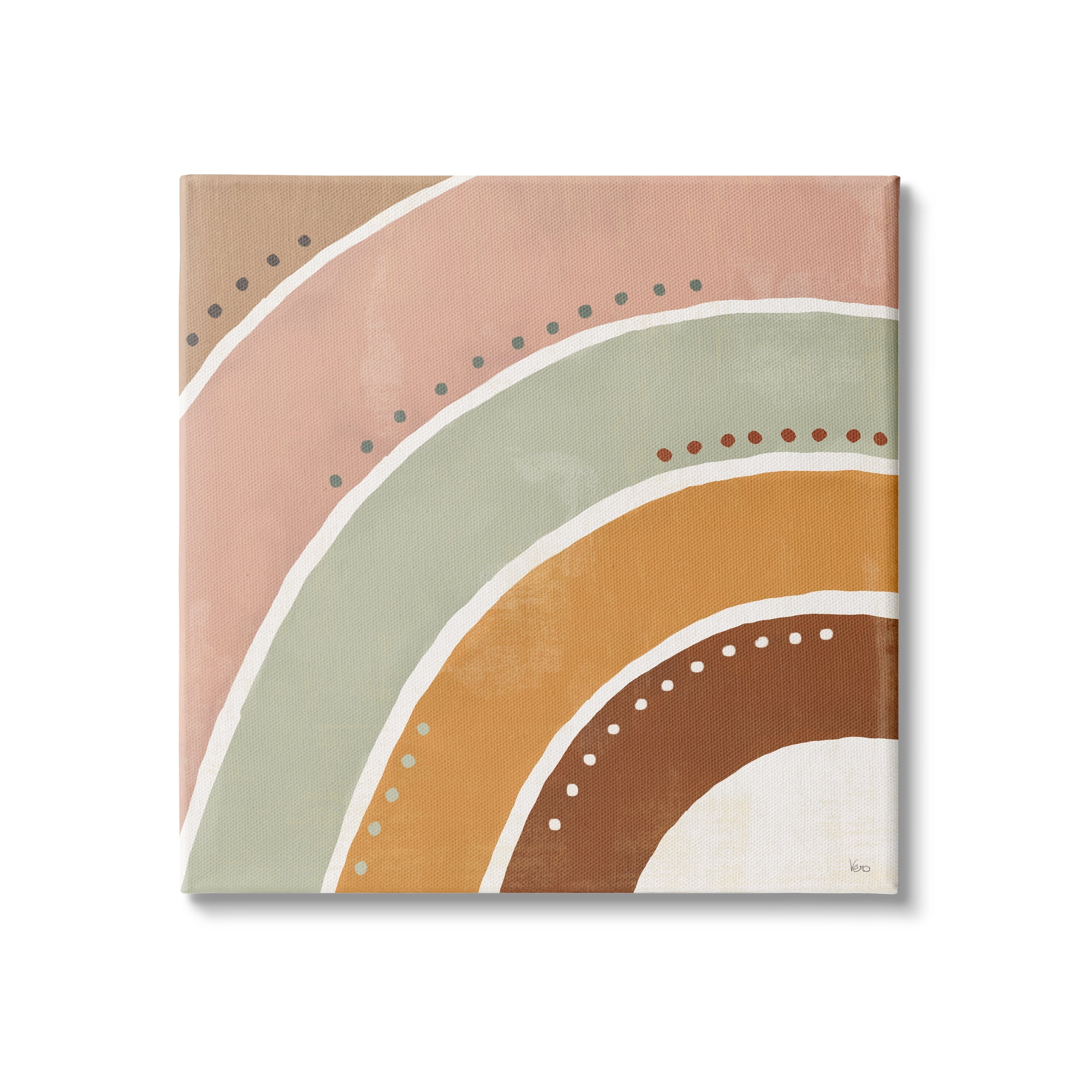 Stupell Indtries Desert Half Rainbow Arches Polka Dot Stripes,24 x 24,Design by Veronique Charron