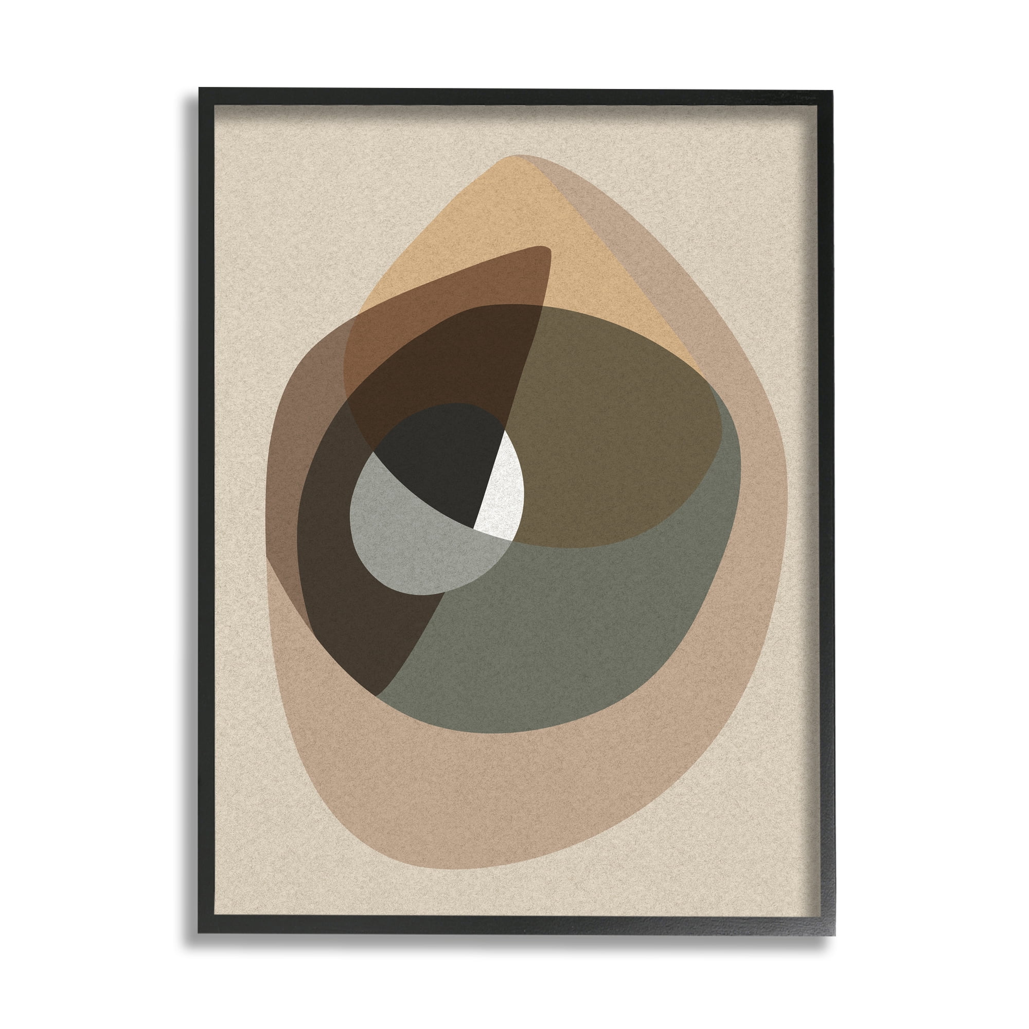 Stupell Indtries Desert Shape Abstract Collage Layered Contrasting Curves Brown,11 x 14,Design by Design Fabrikken