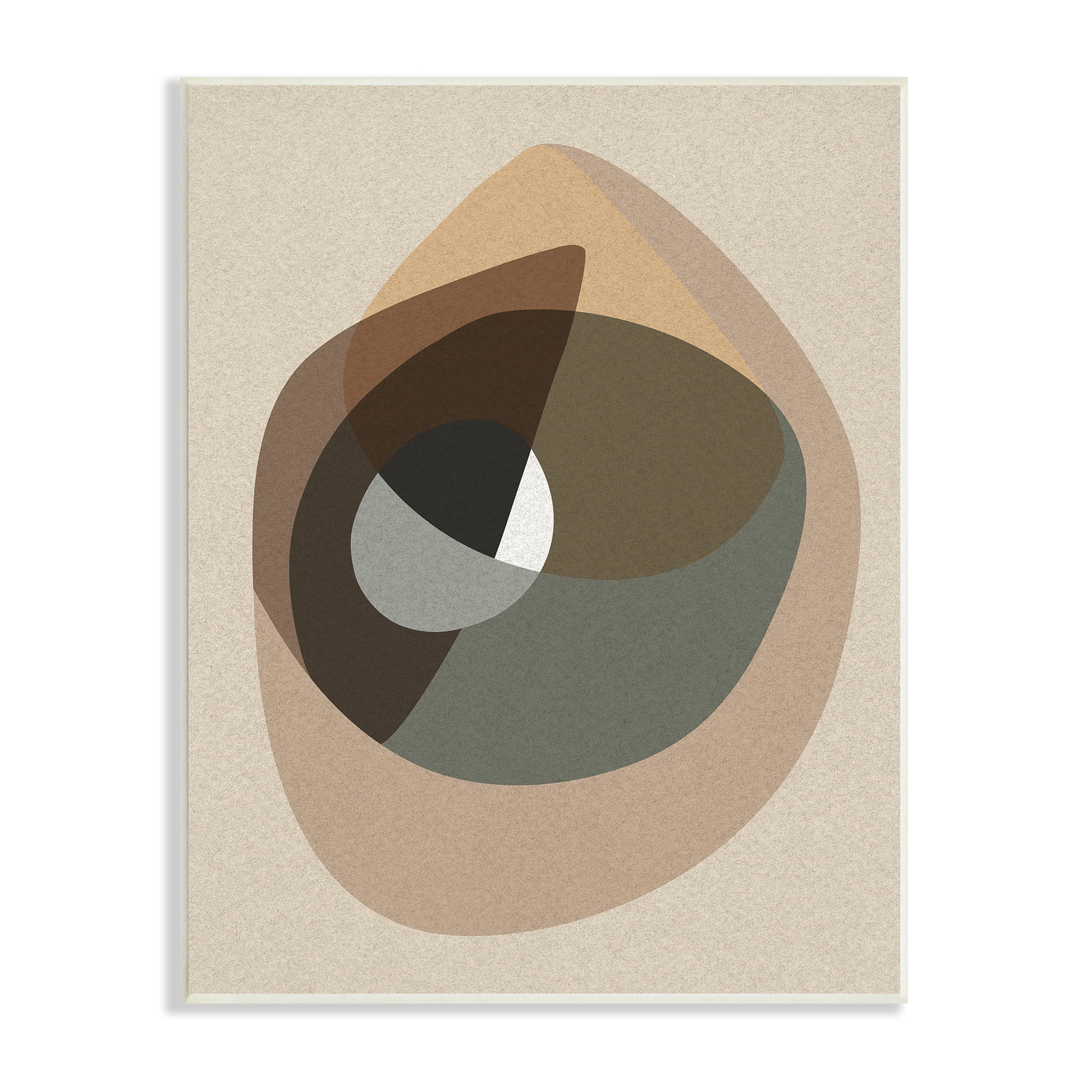 Stupell Indtries Desert Shape Abstract Collage Layered Contrasting Curves Brown,13 x 19,Design by Design Fabrikken