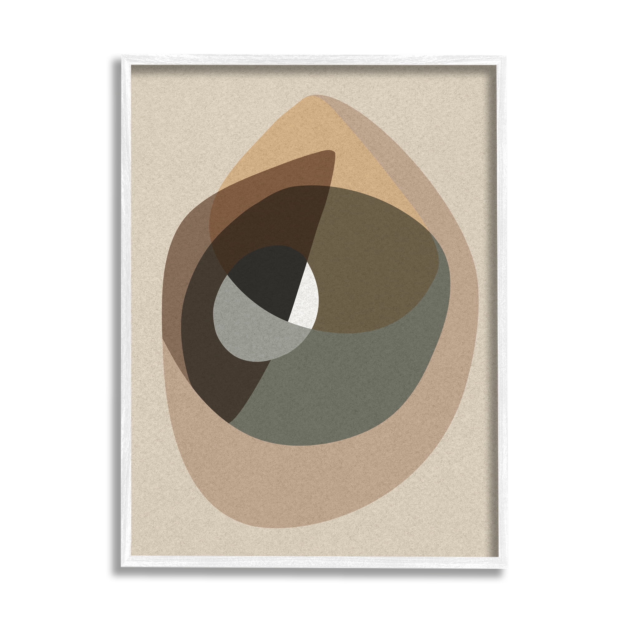 Stupell Indtries Desert Shape Abstract Collage Layered Contrasting Curves Brown,16 x 20,Design by Design Fabrikken