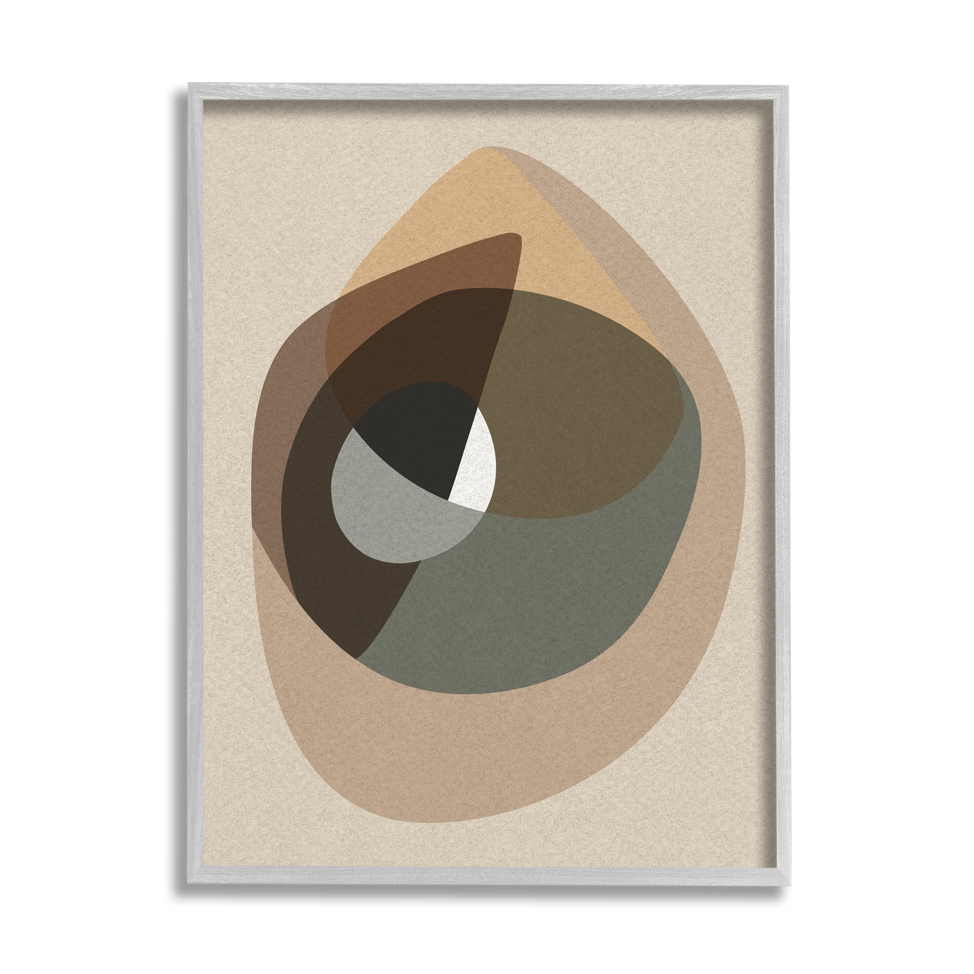 Stupell Indtries Desert Shape Abstract Collage Layered Contrasting Curves Brown,24 x 30,Design by Design Fabrikken