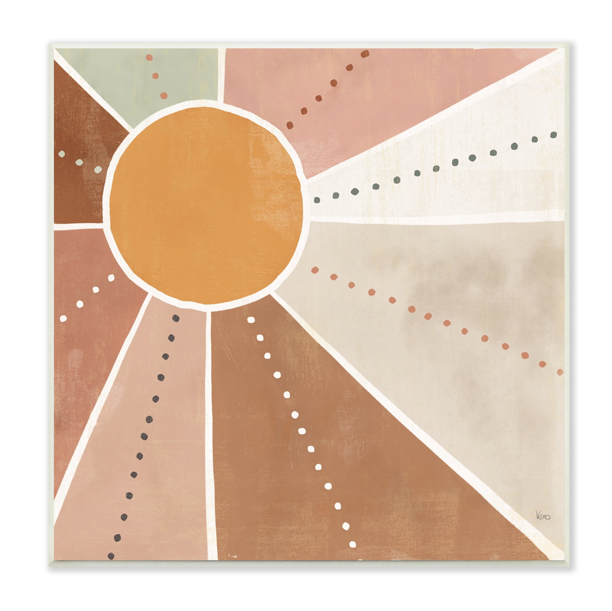 Stupell Indtries Desert Sun Rays Striped Polka Dot Pattern,12 x 12,Design by Veronique Charron