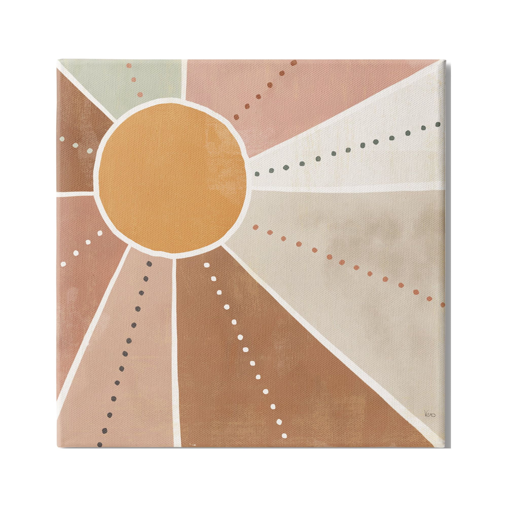 Stupell Indtries Desert Sun Rays Striped Polka Dot Pattern,17 x 17,Design by Veronique Charron