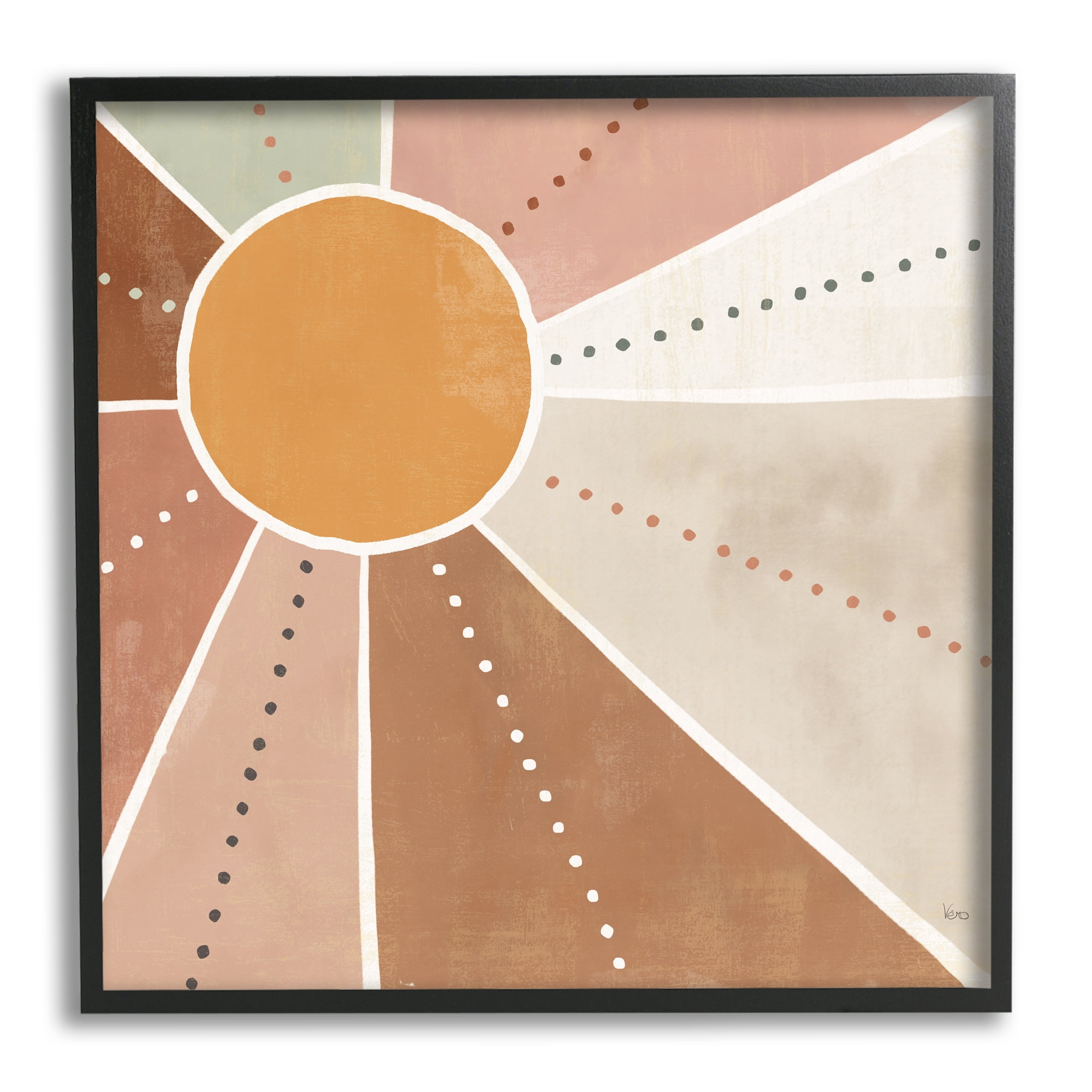 Stupell Indtries Desert Sun Rays Striped Polka Dot Pattern,24 x 24,Design by Veronique Charron