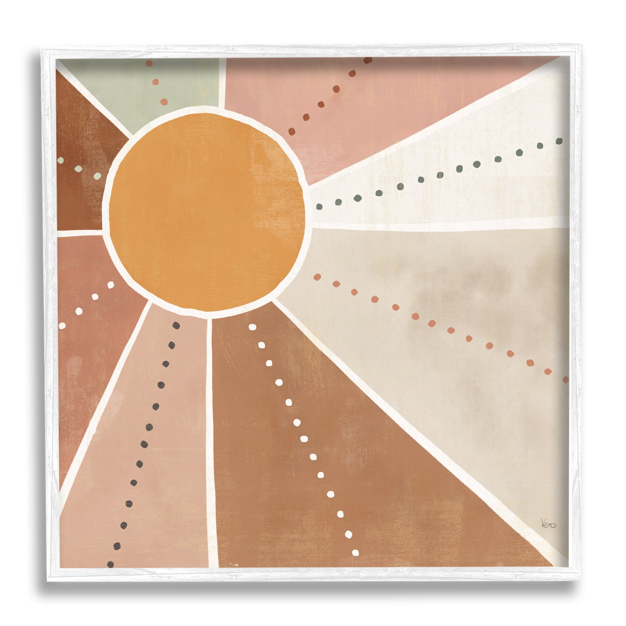 Stupell Indtries Desert Sun Rays Striped Polka Dot Pattern,24 x 24,Design by Veronique Charron