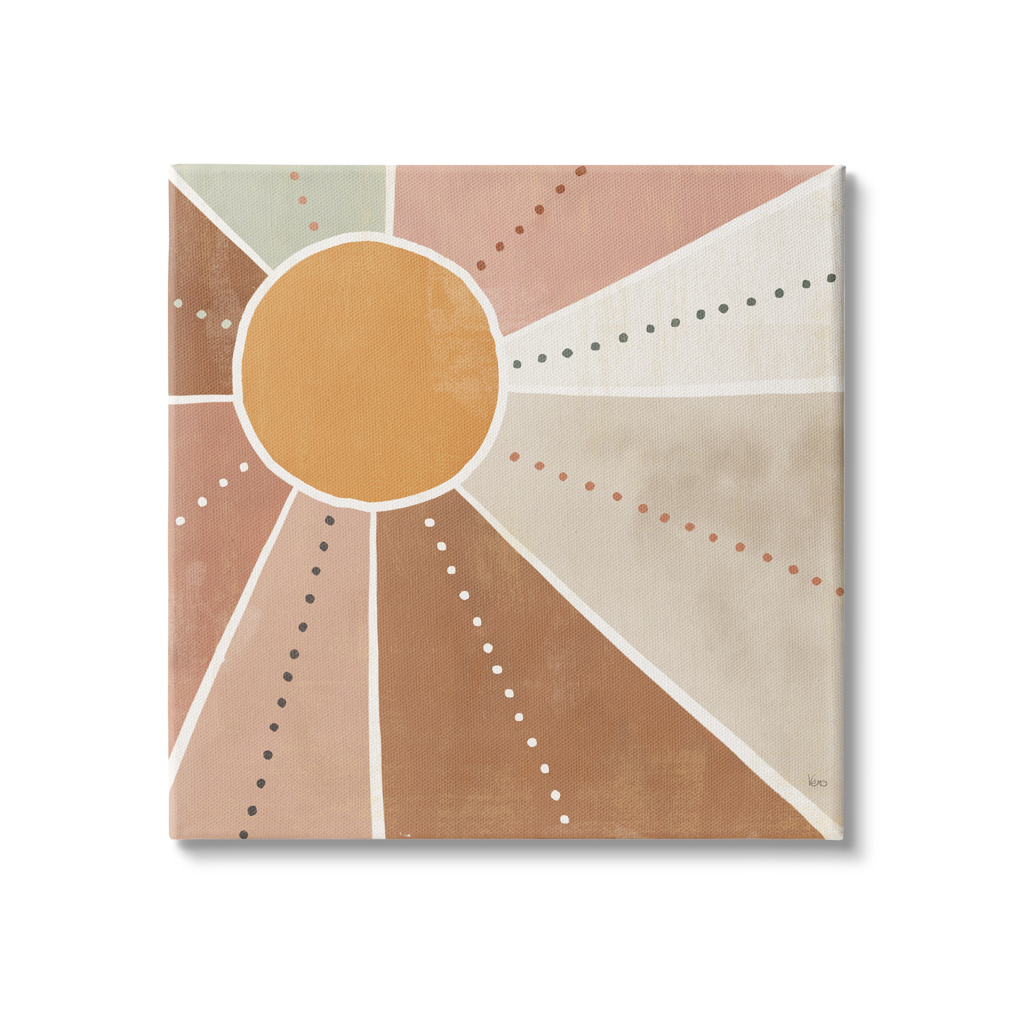 Stupell Indtries Desert Sun Rays Striped Polka Dot Pattern,30 x 30,Design by Veronique Charron