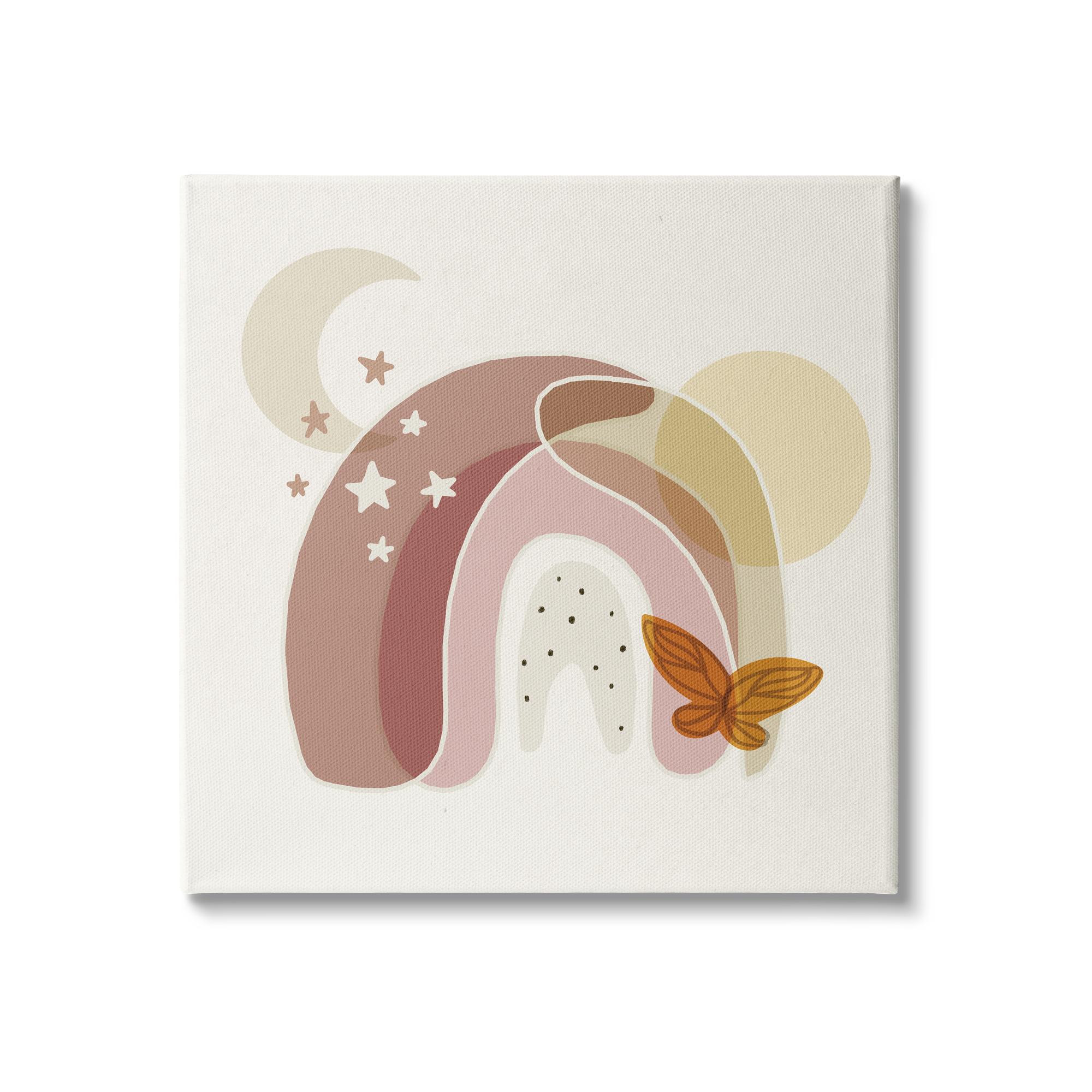 Stupell Indtries Dessert Moon Rainbow Starry Sky Butterfly Terracotta Tone,17 x 17,Design by Daphne Polselli