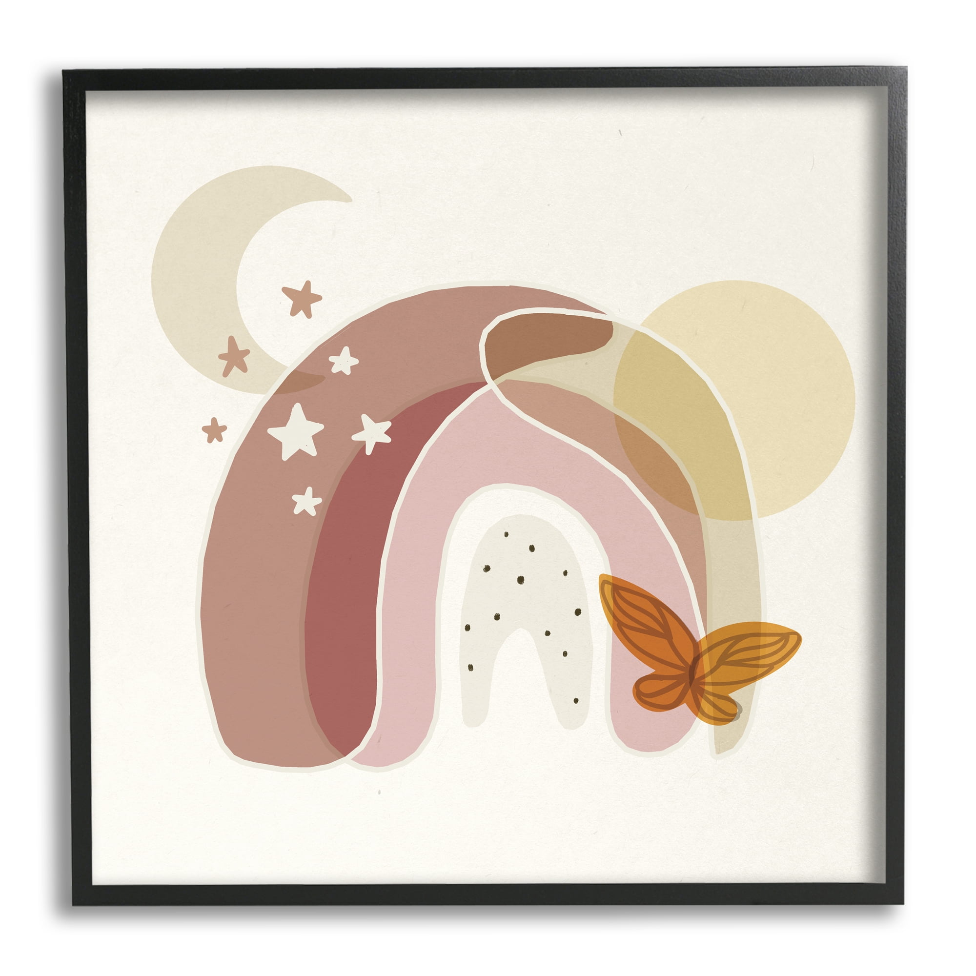 Stupell Indtries Dessert Moon Rainbow Starry Sky Butterfly Terracotta Tone,17 x 30,Design by Daphne Polselli