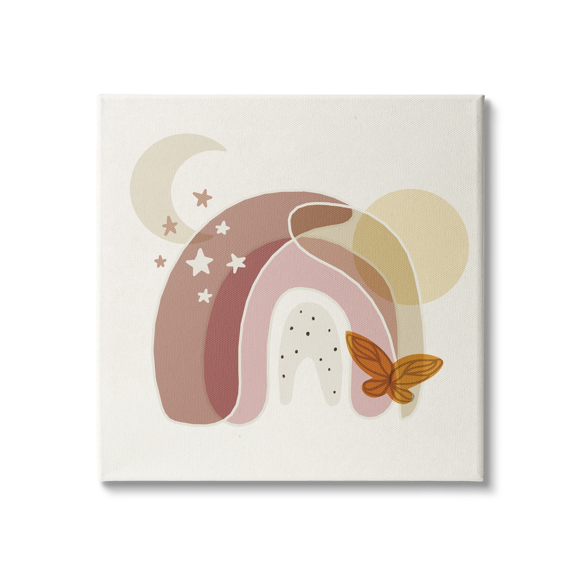 Stupell Indtries Dessert Moon Rainbow Starry Sky Butterfly Terracotta Tone,24 x 24,Design by Daphne Polselli