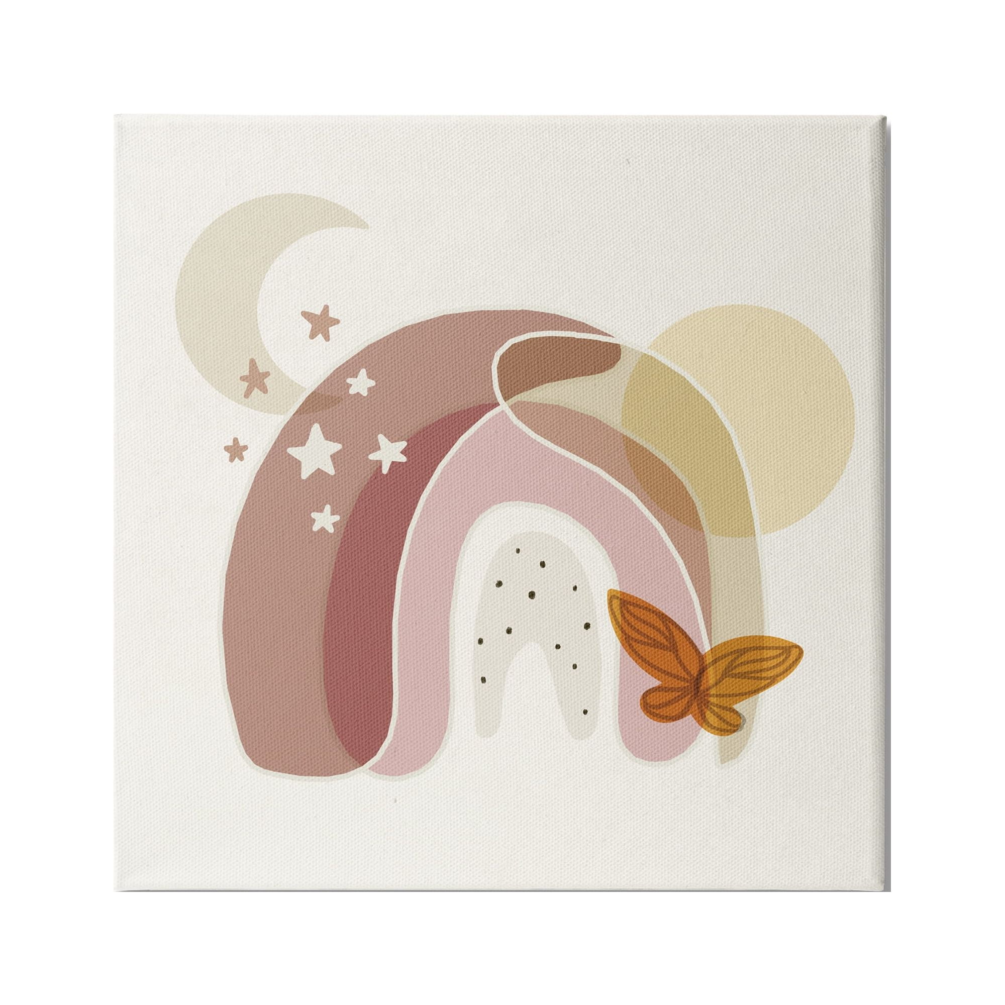 Stupell Indtries Dessert Moon Rainbow Starry Sky Butterfly Terracotta Tone,36 x 36,Design by Daphne Polselli