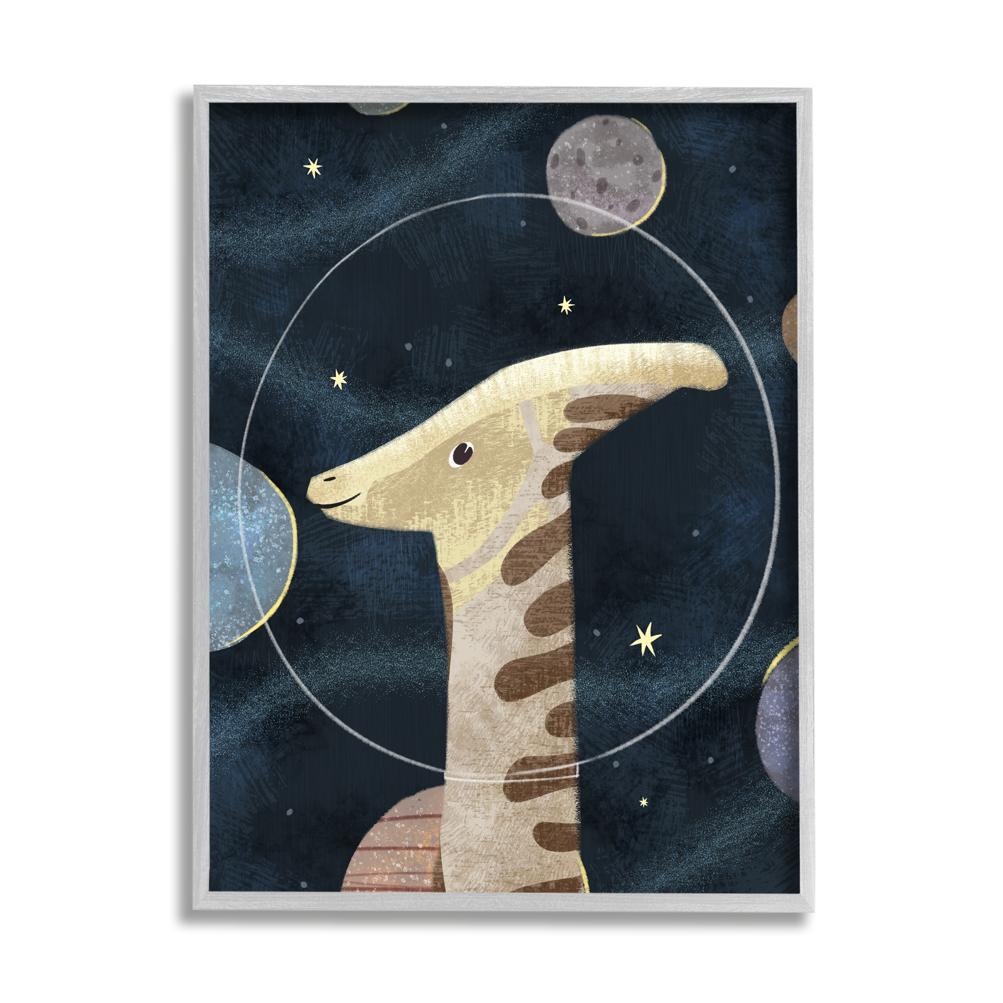 Stupell Indtries Dinosaur Astronaut Helmet Outer Space Imagination Ancient Reptile,11 x 14,Design by Ziwei Li